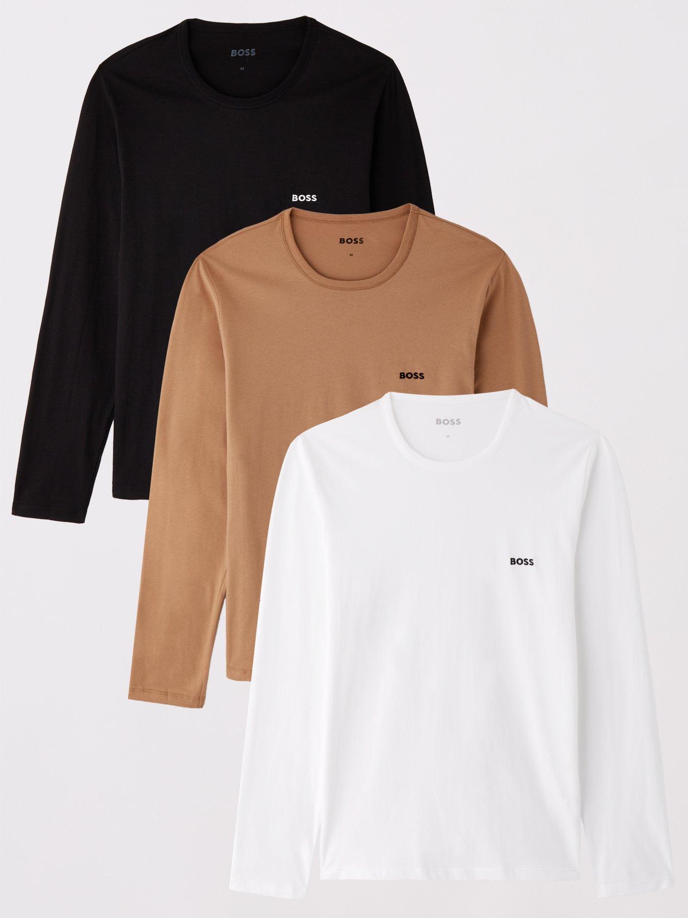 undefined 3 Pack Long Sleeve T-shirts (black/white/beige)