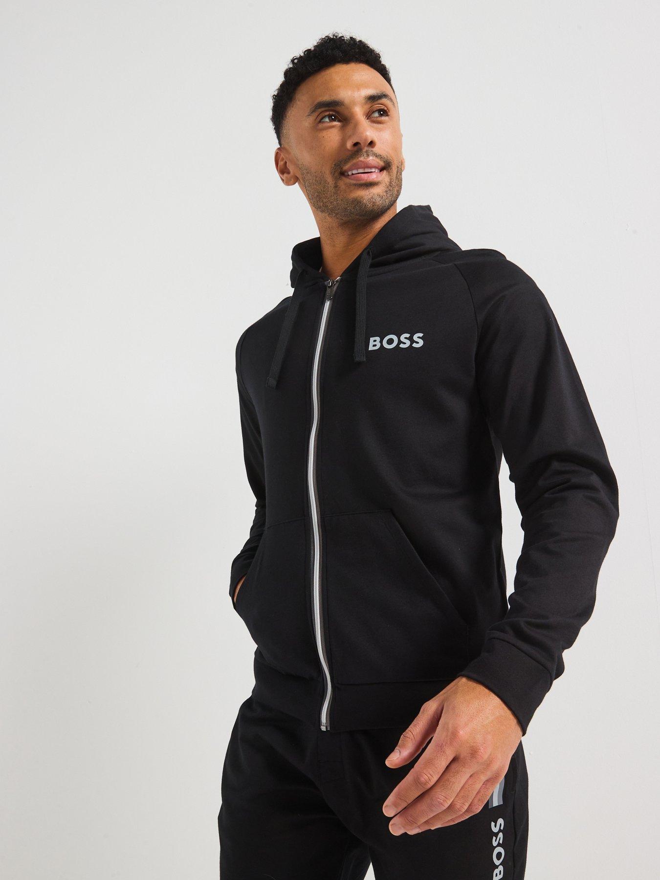 Image 1 of 4 of BOSS Authentic Loungewear Zip Through Hoodie-black