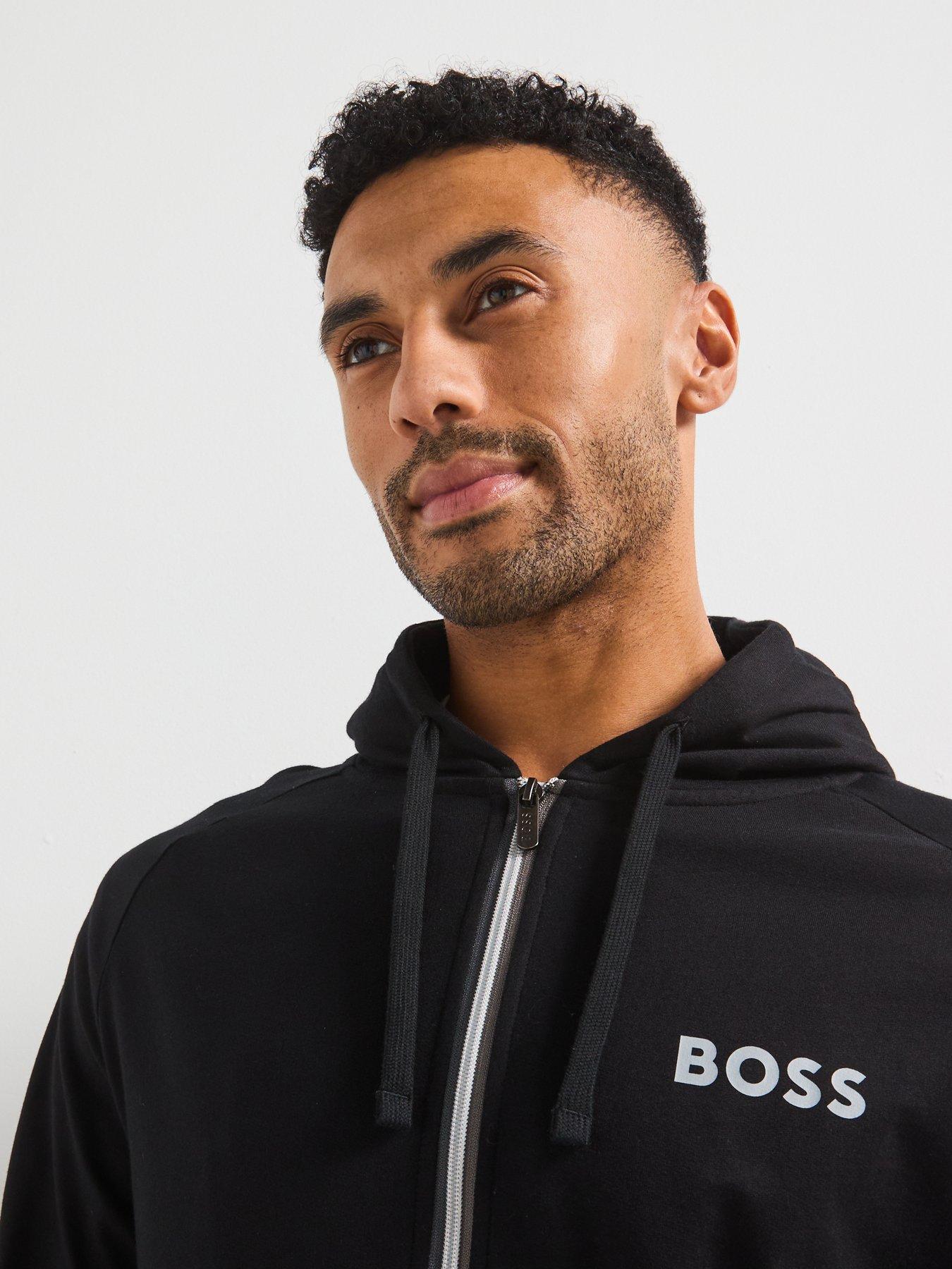 Image 4 of 4 of BOSS Authentic Loungewear Zip Through Hoodie-black