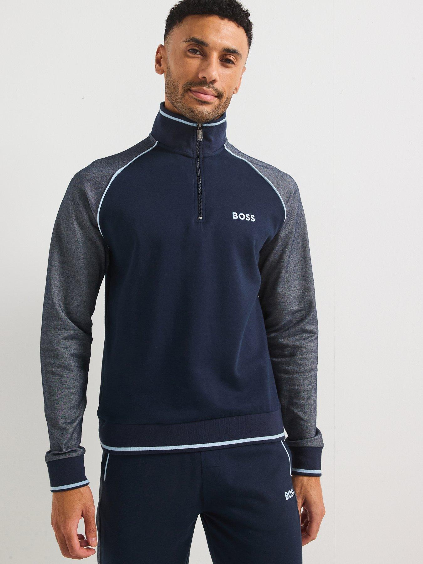 undefined Tracksuit Regular Fit 1/4 Zip Loungewear Jacket-navy