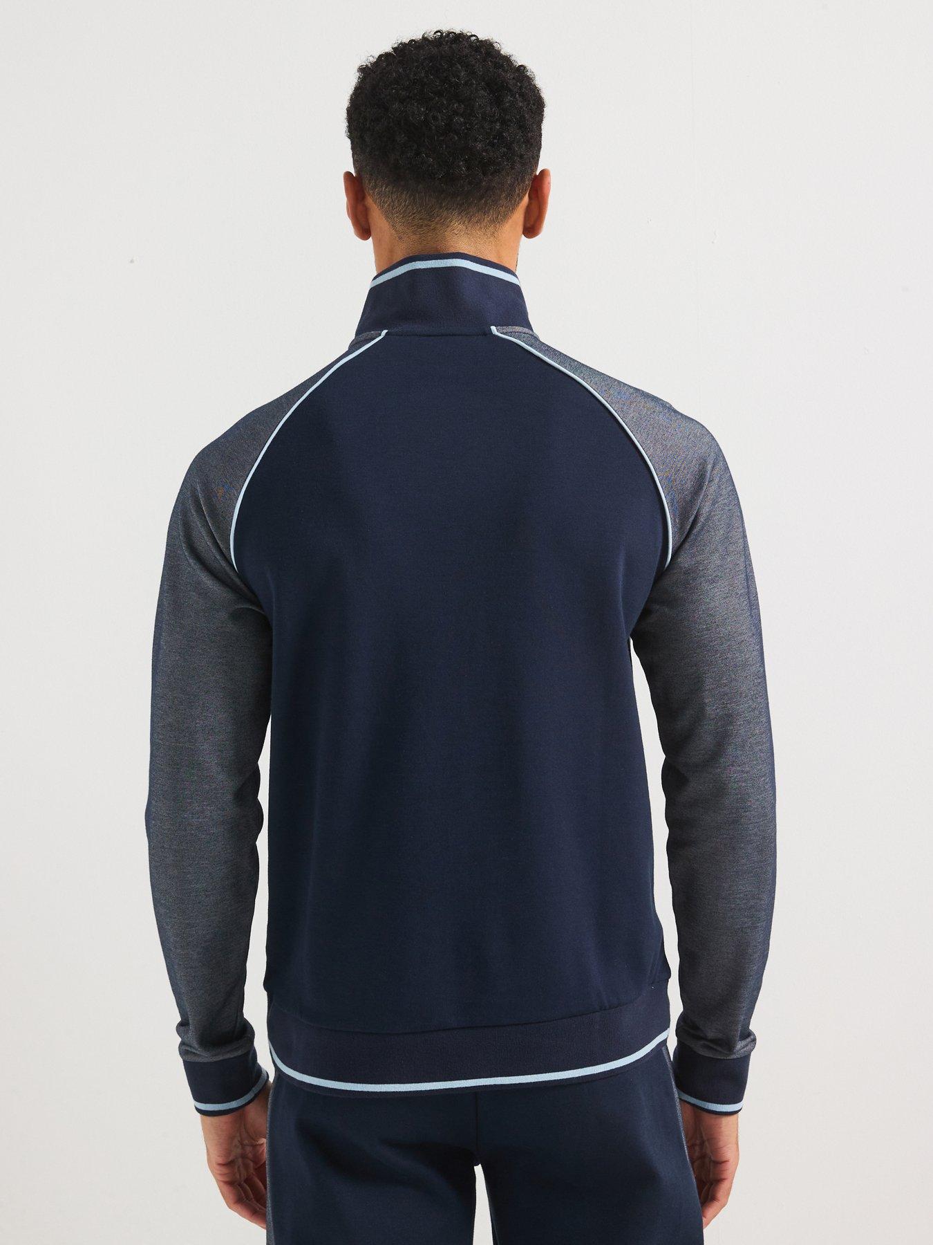 Image 2 of 4 of BOSS Tracksuit Regular Fit 1/4 Zip Loungewear Jacket-navy