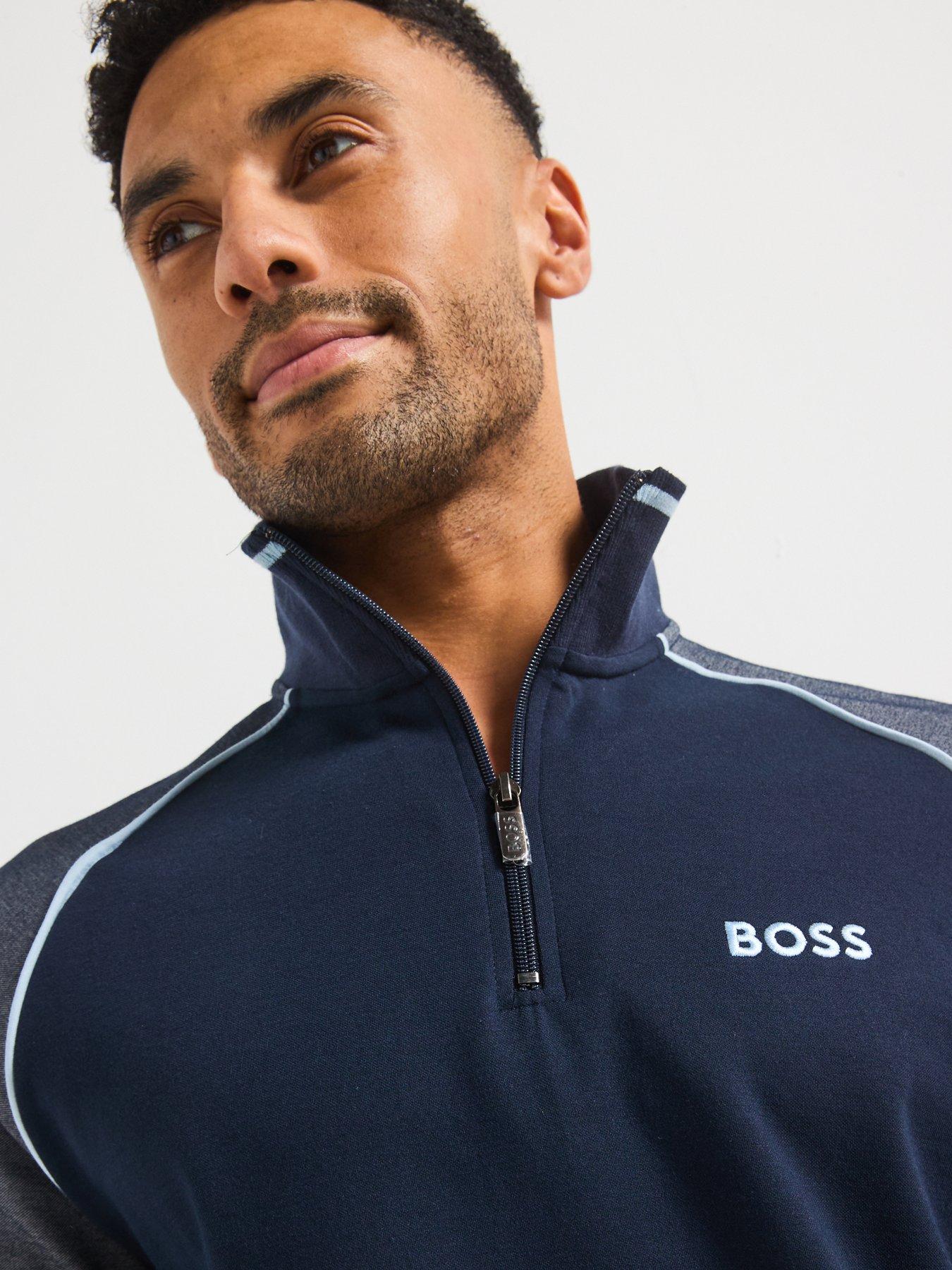 Image 4 of 4 of BOSS Tracksuit Regular Fit 1/4 Zip Loungewear Jacket-navy