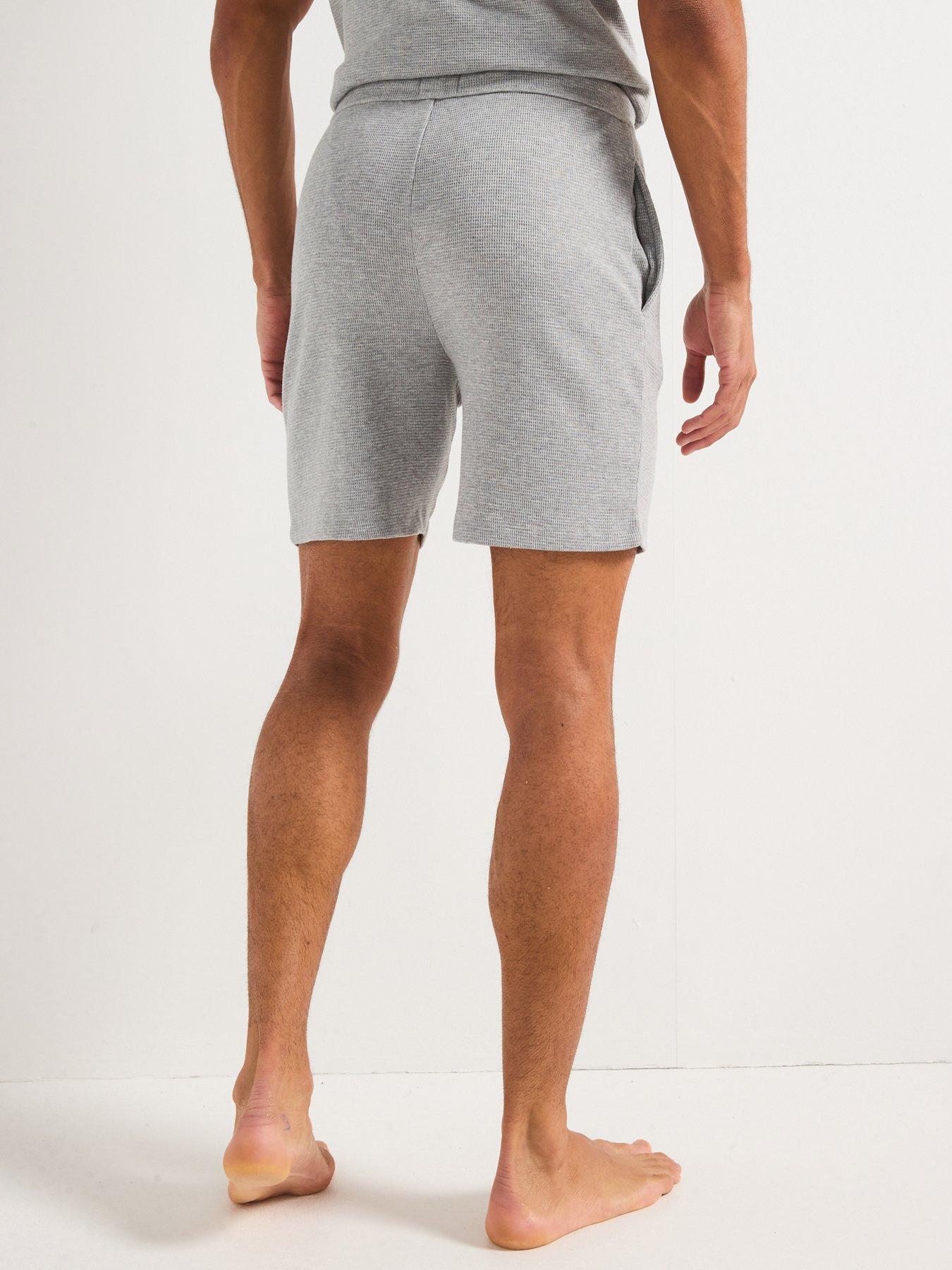 Image 2 of 4 of BOSS Waffle Loungewear Shorts -grey