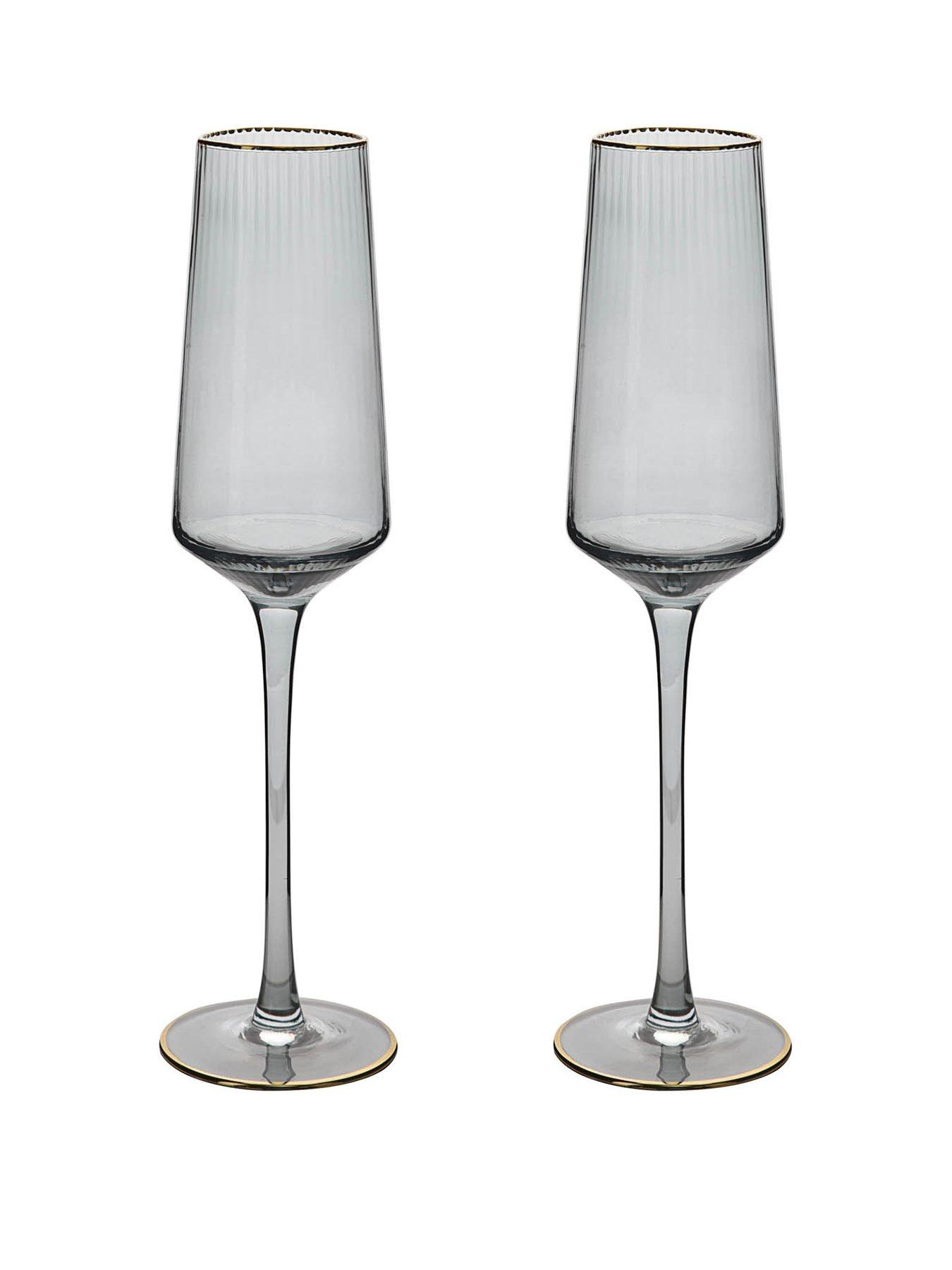 undefined Serene Space Grey Gin Champagne Flutes – Set of 2