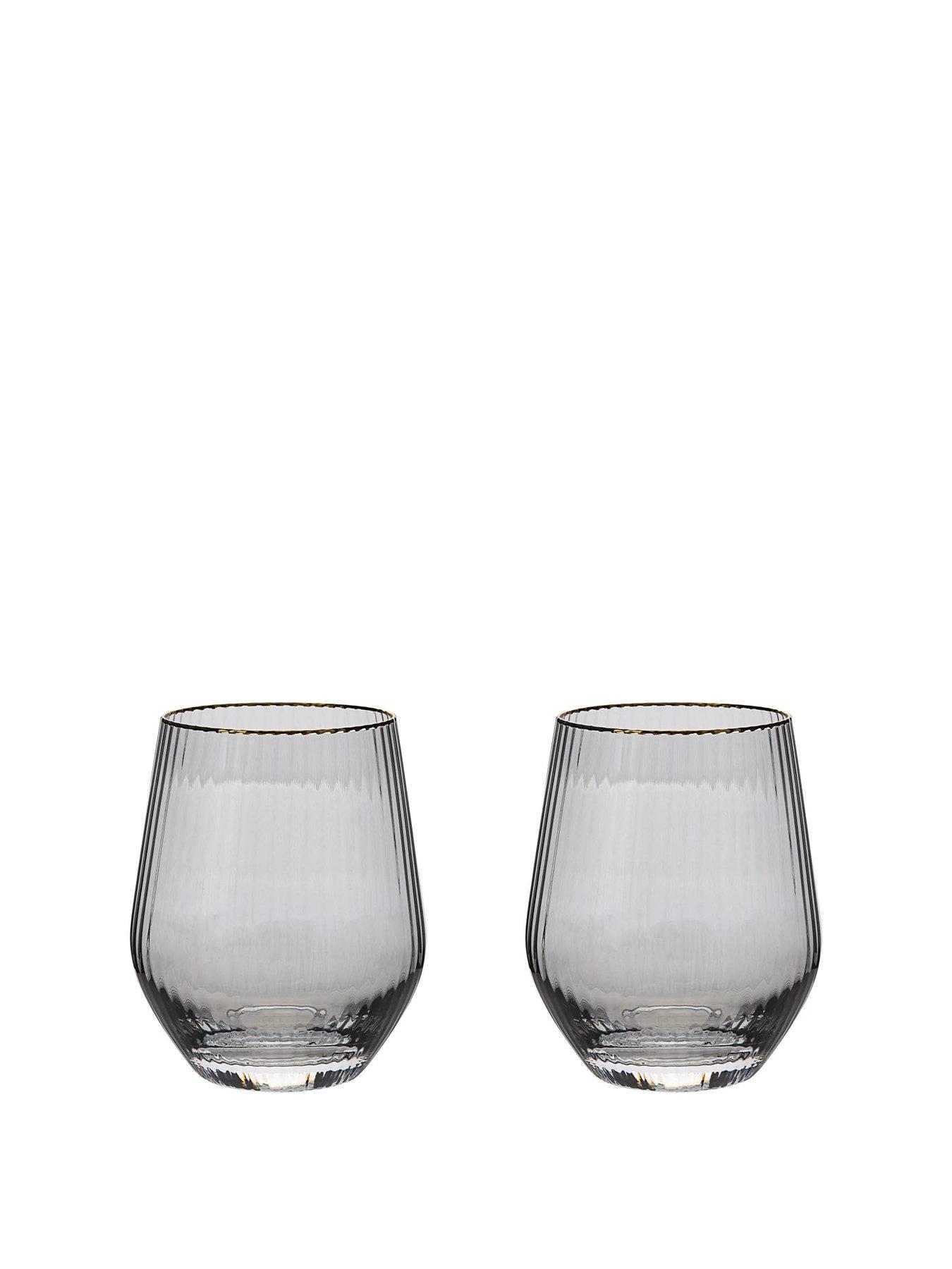 Product photograph of Hestia Serene Space Grey Tumbler Glasses Ndash Set Of 2 from very.co.uk