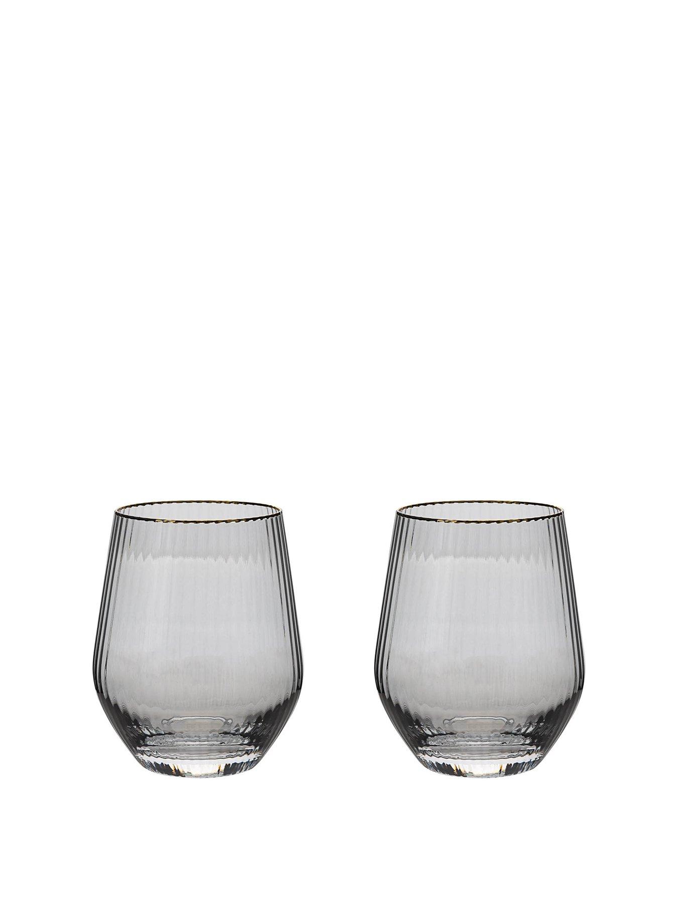 undefined Serene Space Grey Tumbler Glasses – Set of 2