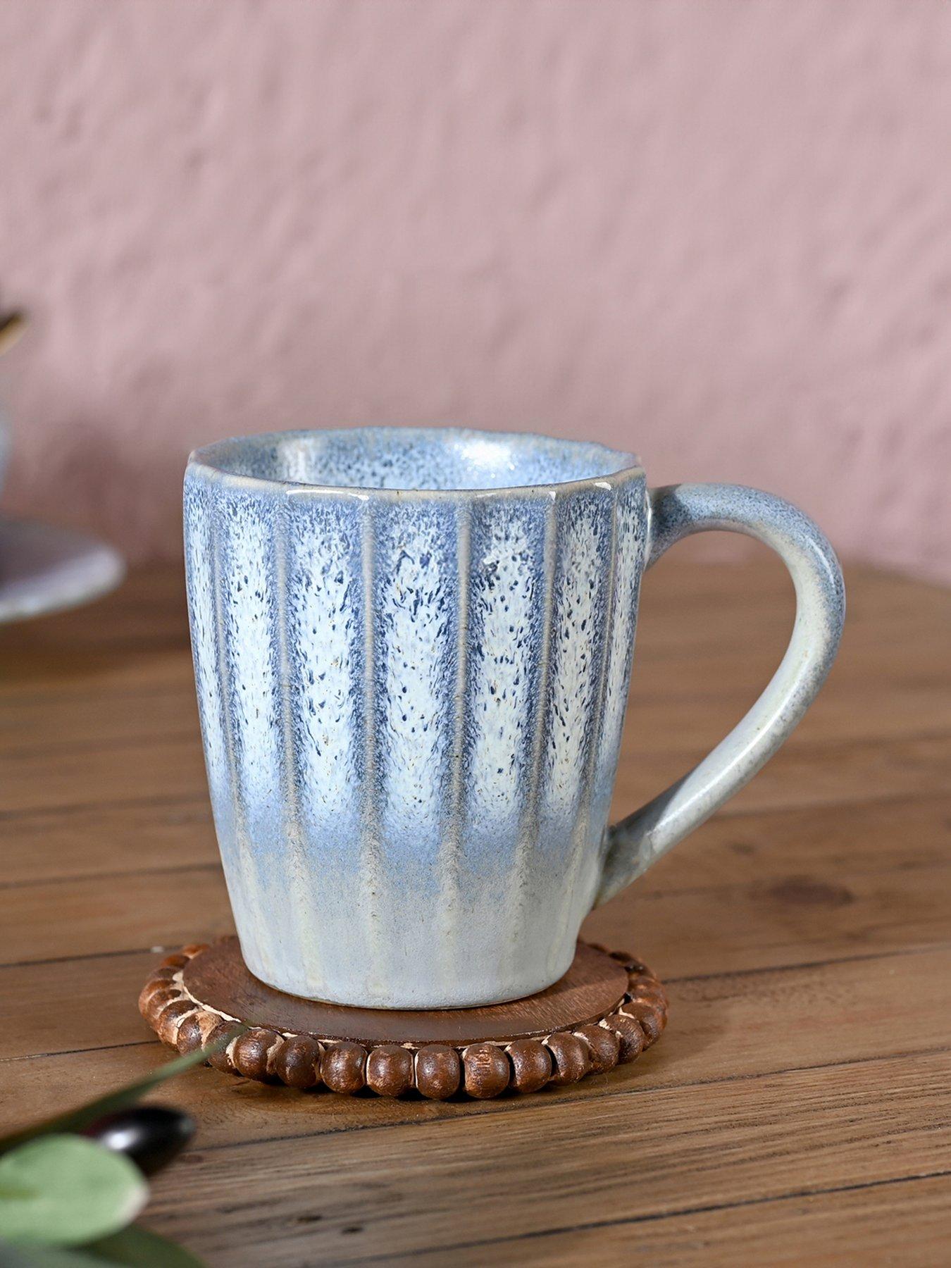 undefined Scalloped Set Of 2 Mugs - Blue