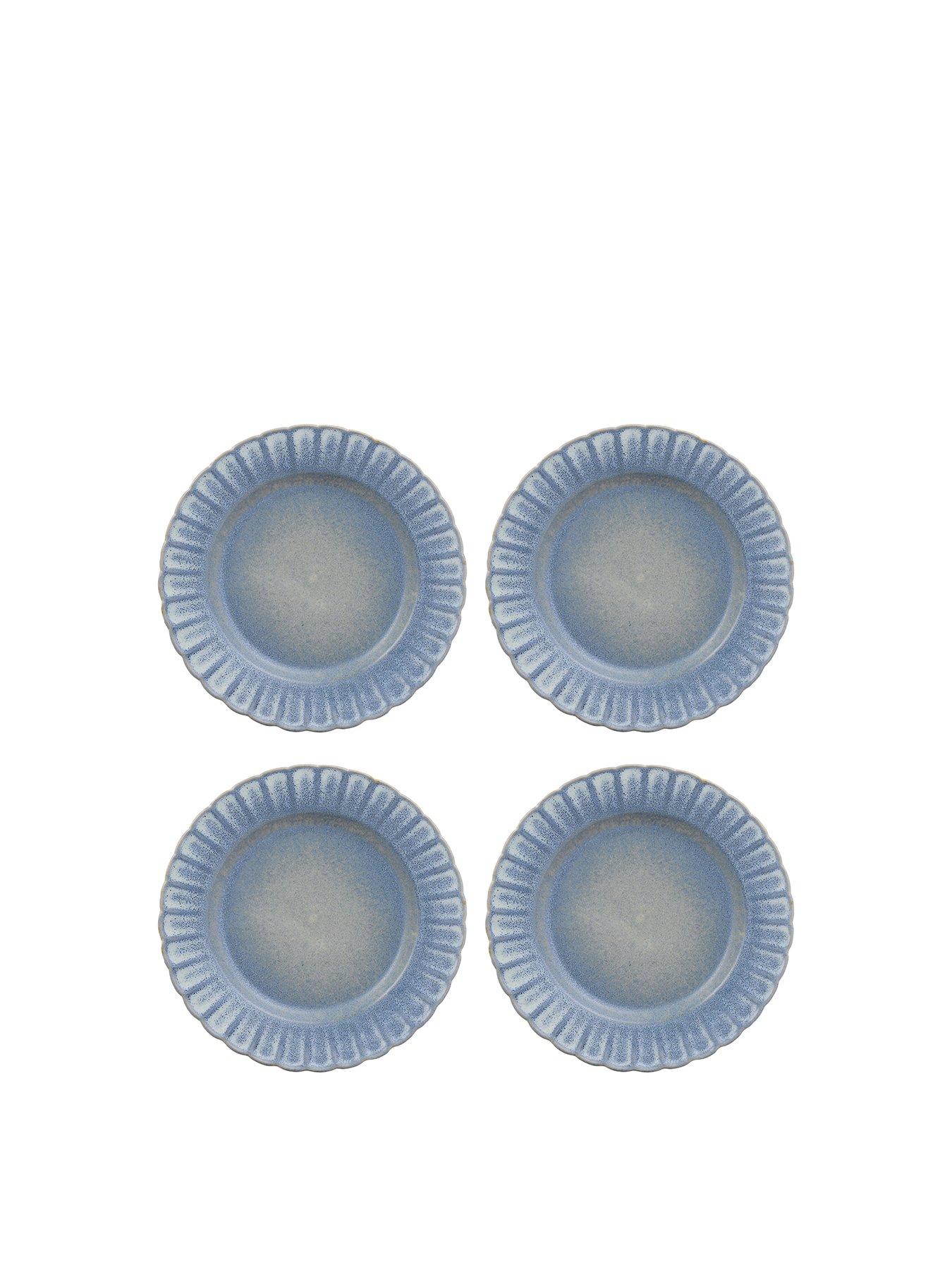 Image 2 of 5 of Hestia Scalloped Set Of 4 Dinner Plates - Blue