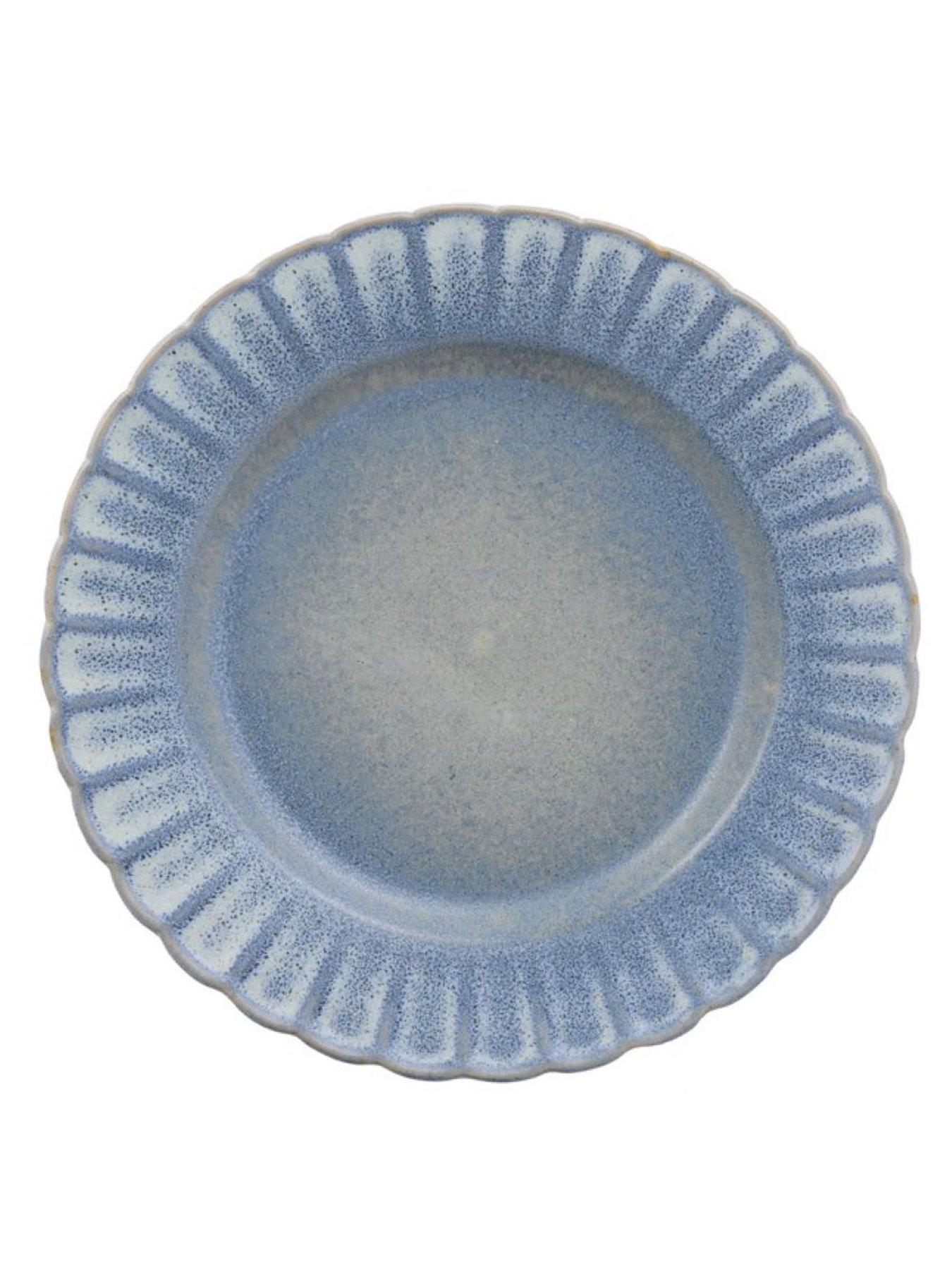 Image 3 of 5 of Hestia Scalloped Set Of 4 Dinner Plates - Blue