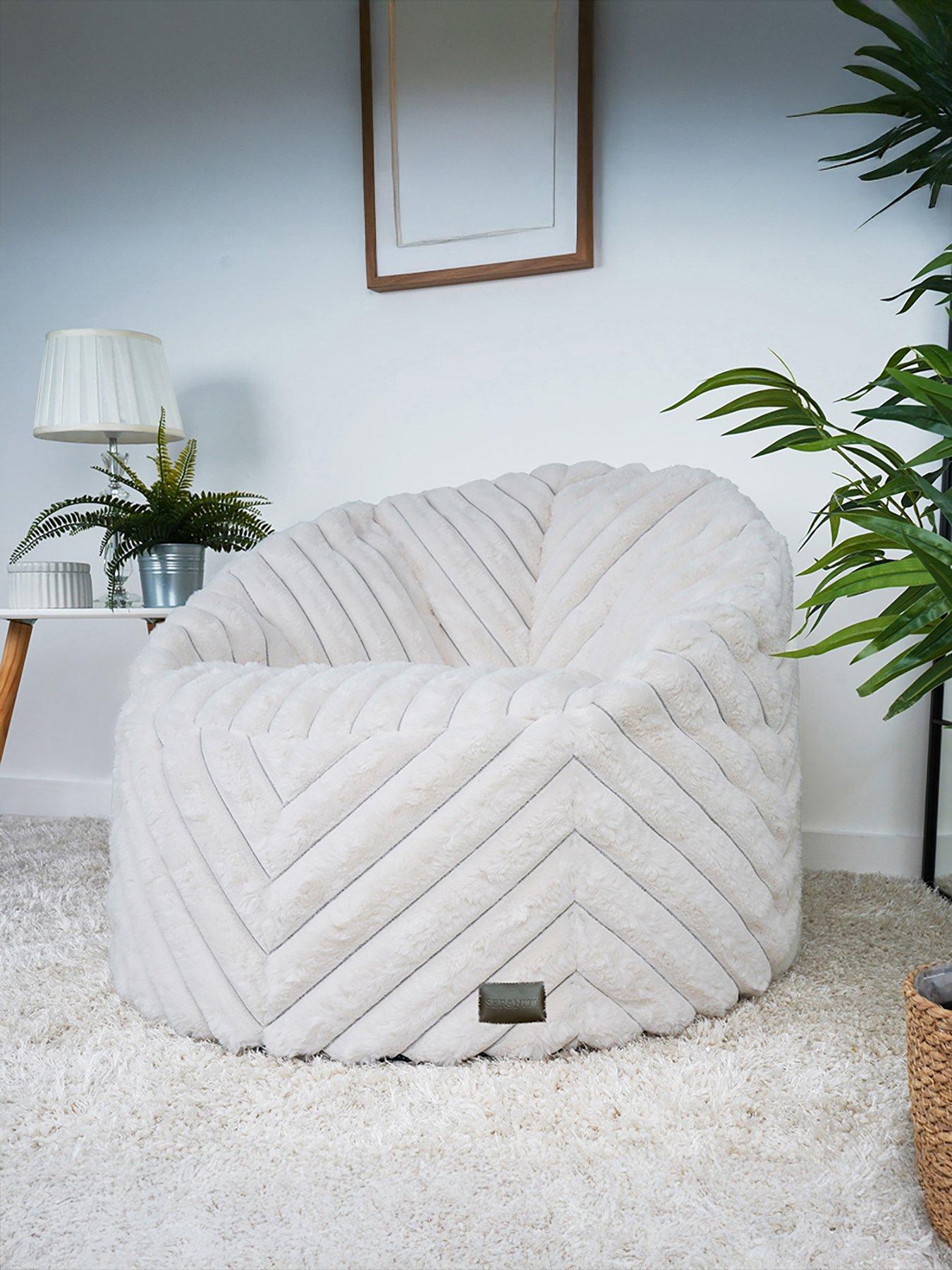 undefined Ribbed Faux Fur Beanbag Chair