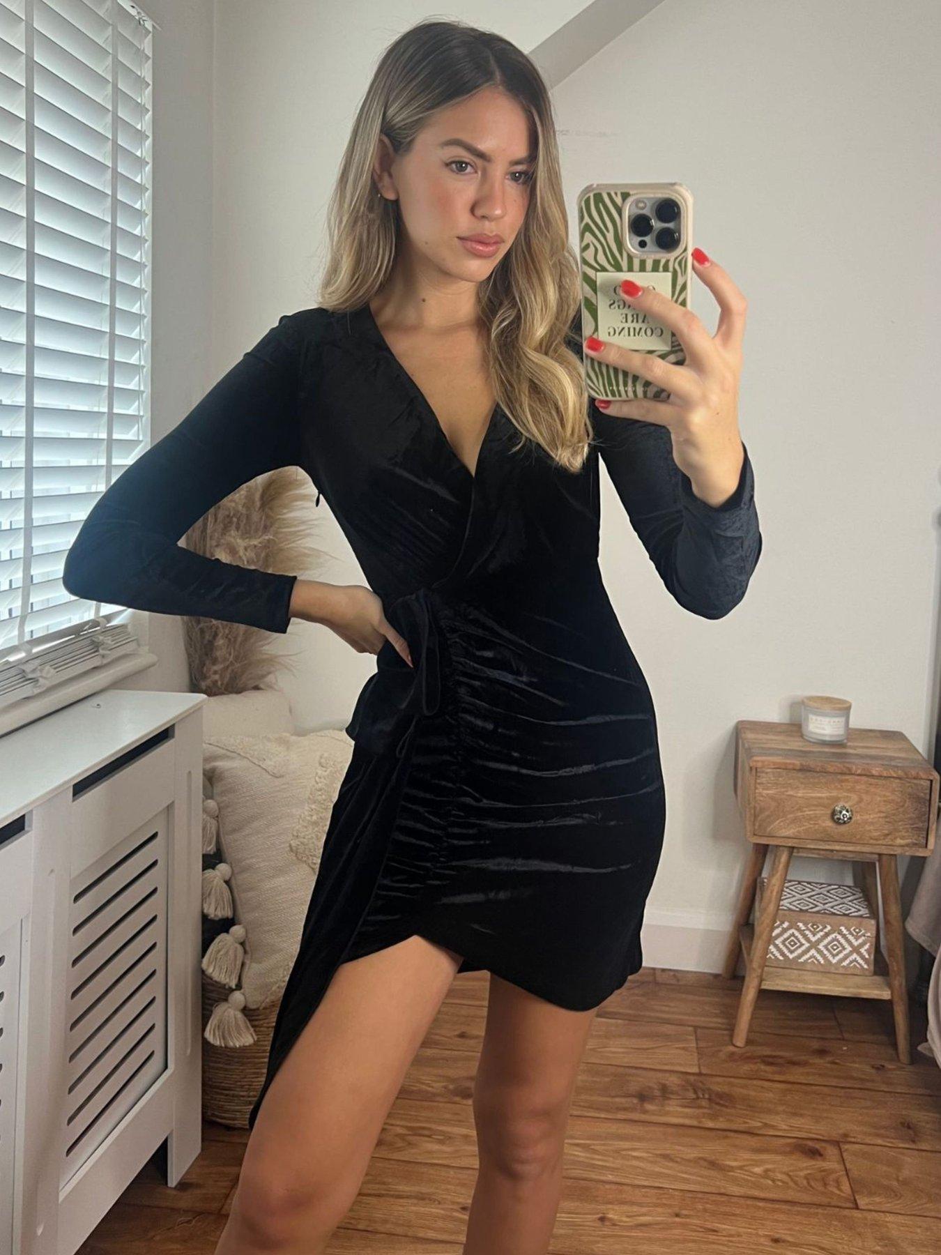 undefined Velvet Mini Dress - Black