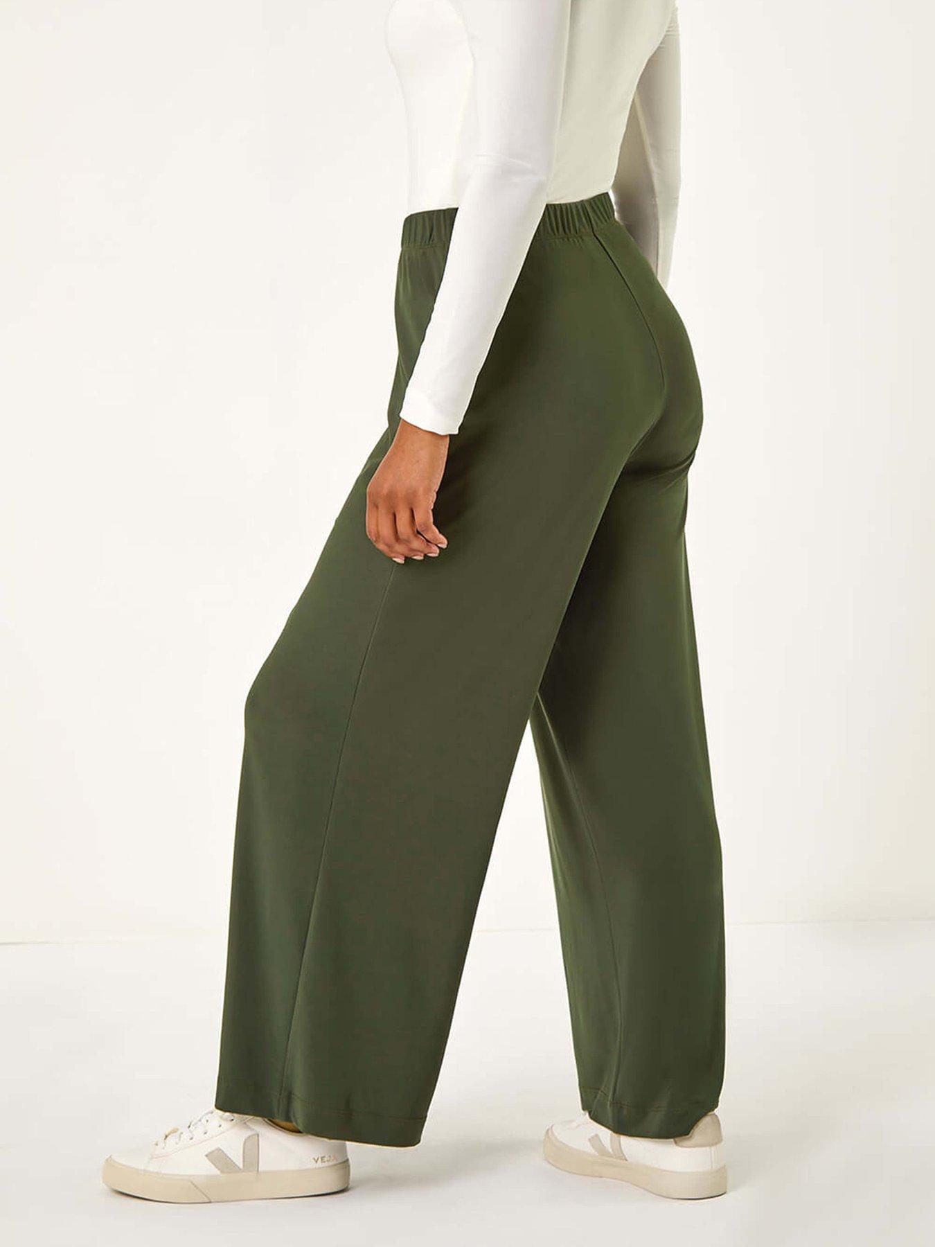 Roman Petite Wide Leg Stretch Trouser Khaki Very