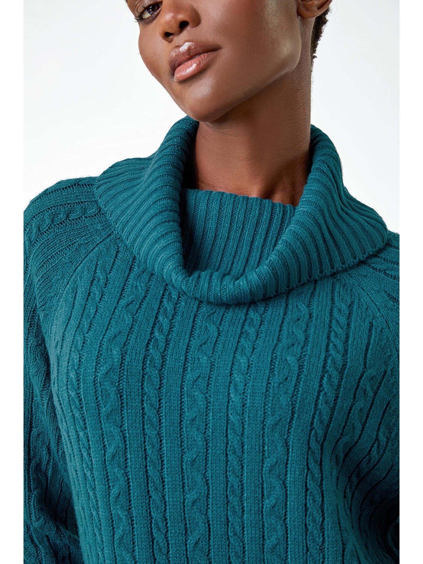Soft Knit Roll Neck Jumper - Teal