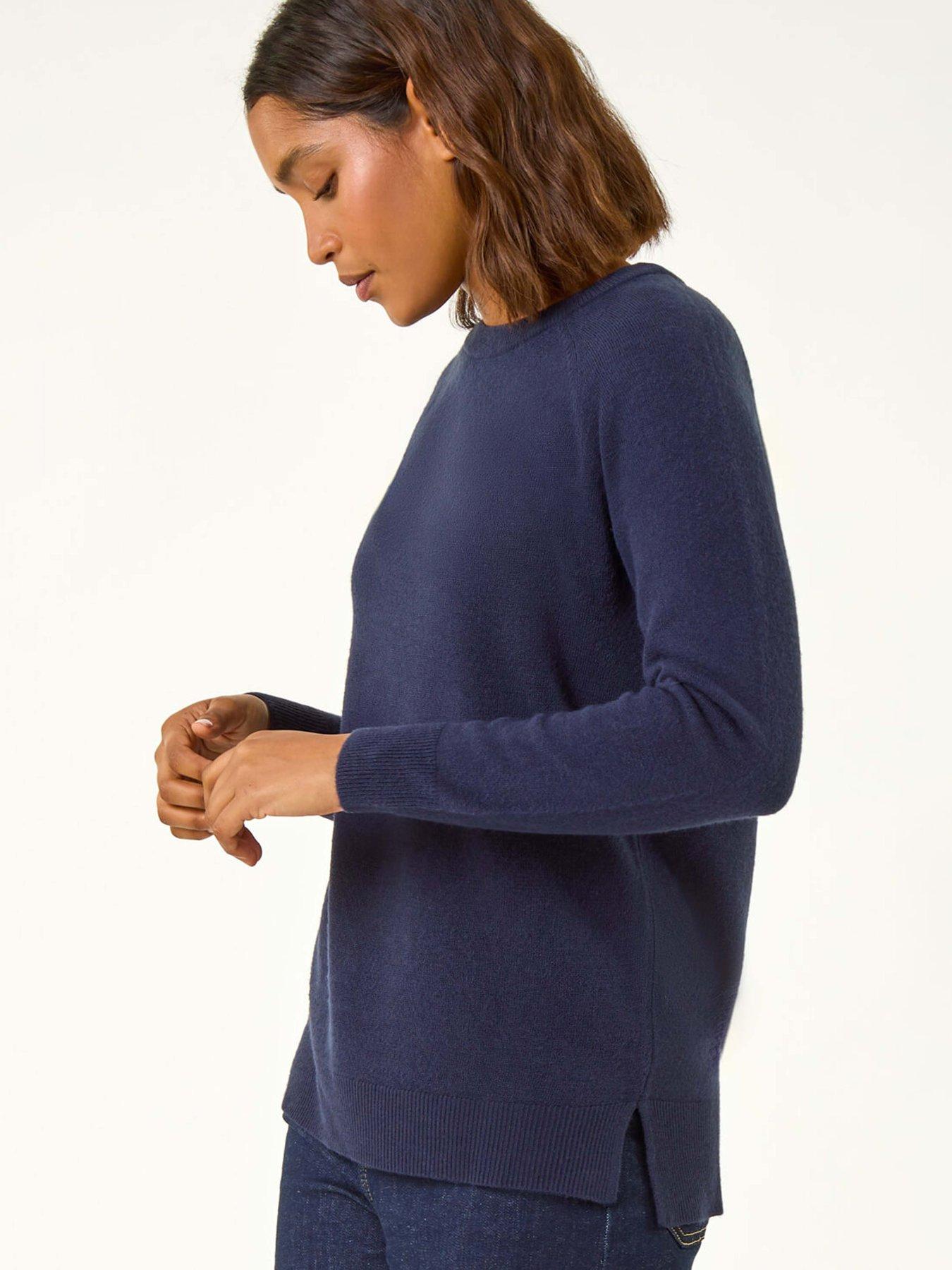 Roman Plain Soft Crew Neck Jumper - Midnight Blue