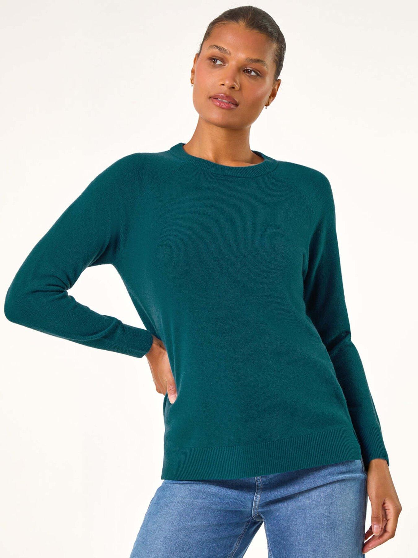 Roman Plain Soft Crew Neck Jumper - Teal
