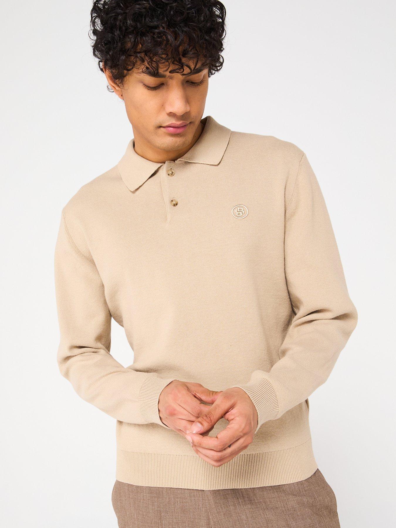 undefined C-Baltazar Regular Fit BB Heavyweight Knitted Polo - Beige