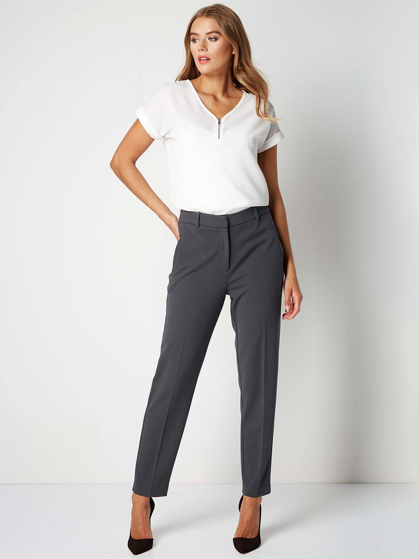 Image 3 of 3 of Roman Straight Leg Stretch Trouser - Dark-grey