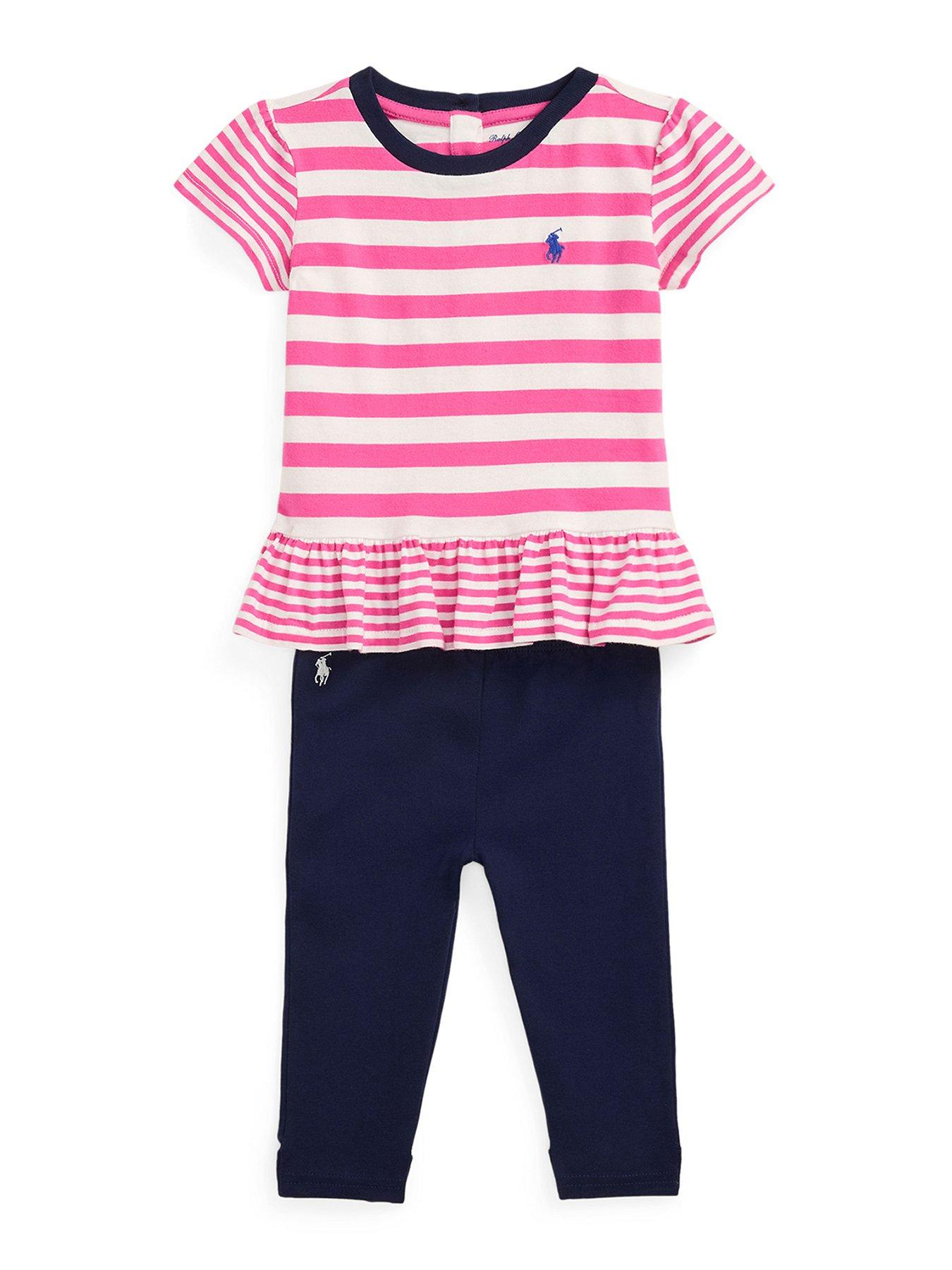 undefined Baby Girls Stripe Peplum T-Shirt And Legging Set - Multi