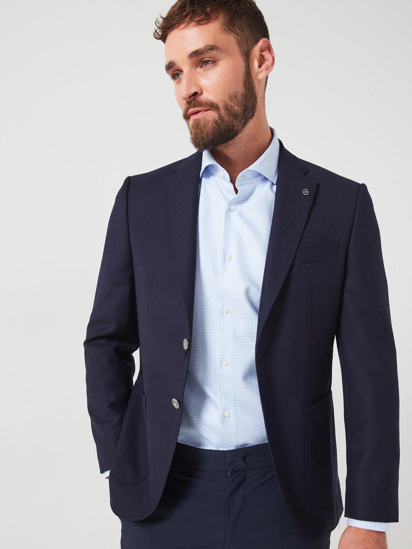 undefined H-janson-233 Regular Fit Patch Pocket Blazer - Navy