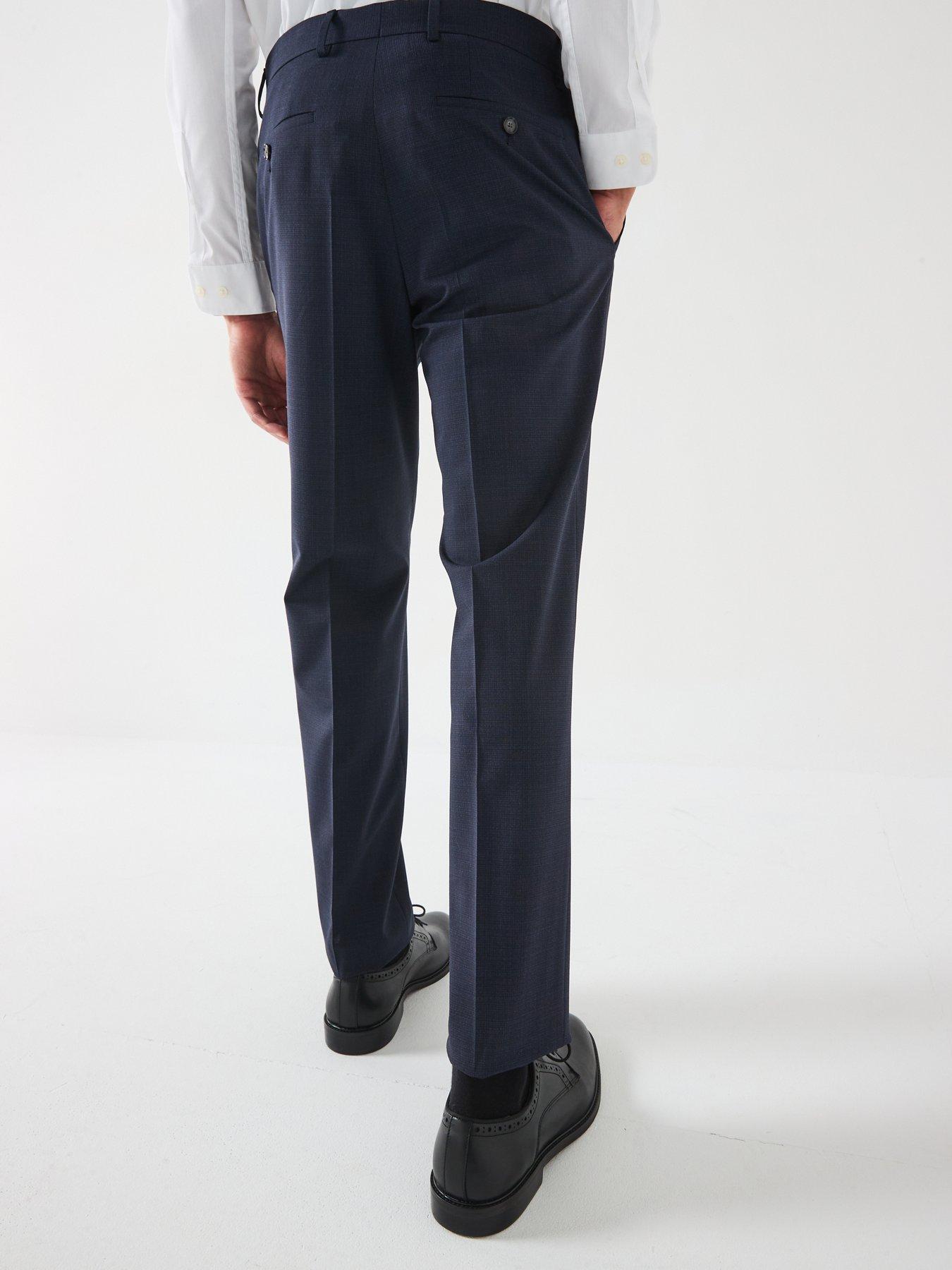 Image 6 of 6 of BOSS H-huge 224 Slim Fit Pindot 2 Piece Suit - Navy