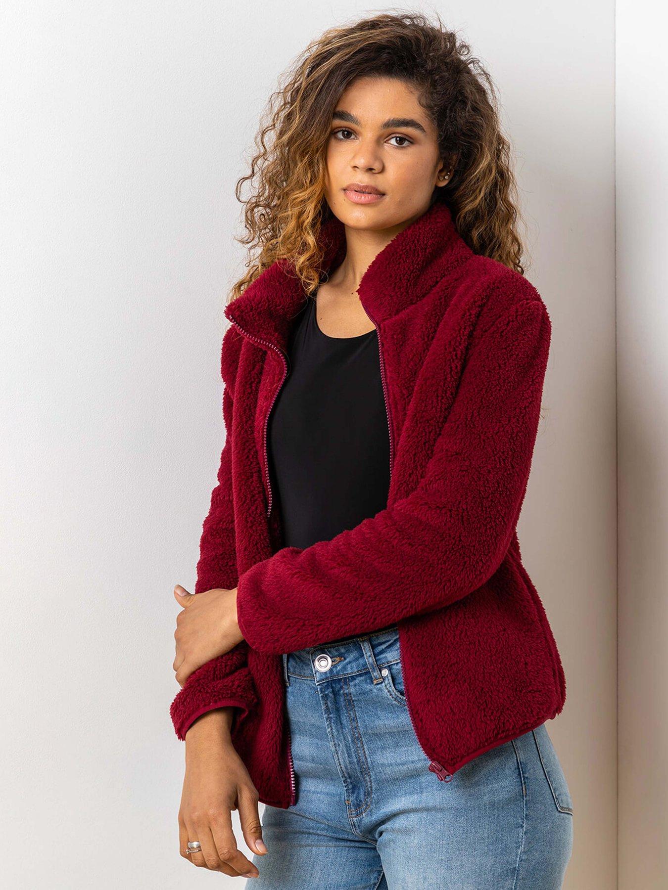 Roman Soft Sherpa Fleece Jacket - Burgundy