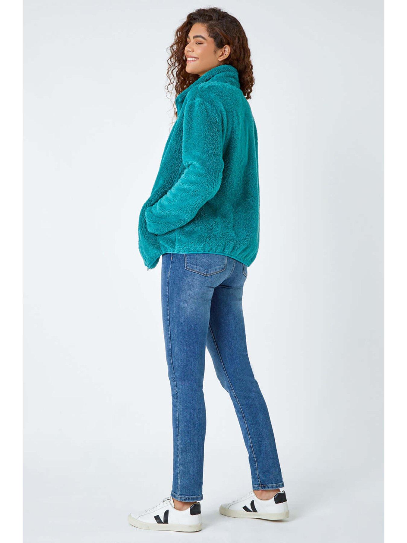 Image 2 of 5 of Roman Soft Sherpa Fleece Jacket - Jade