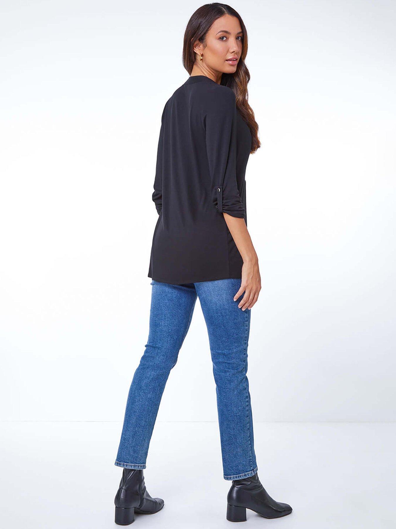 Plain black tunic top online