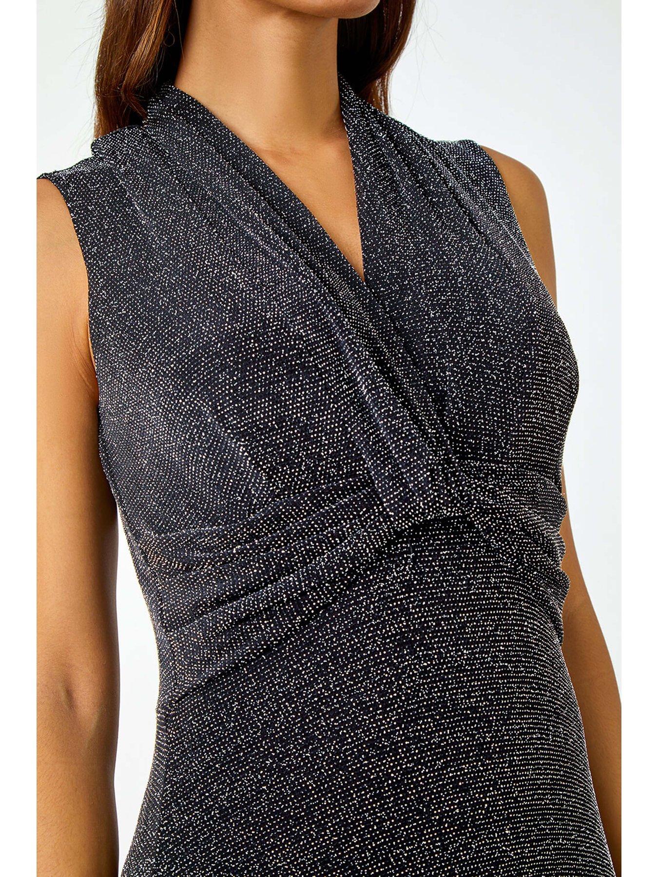 Shimmer Front Twist Dress in White main image 1