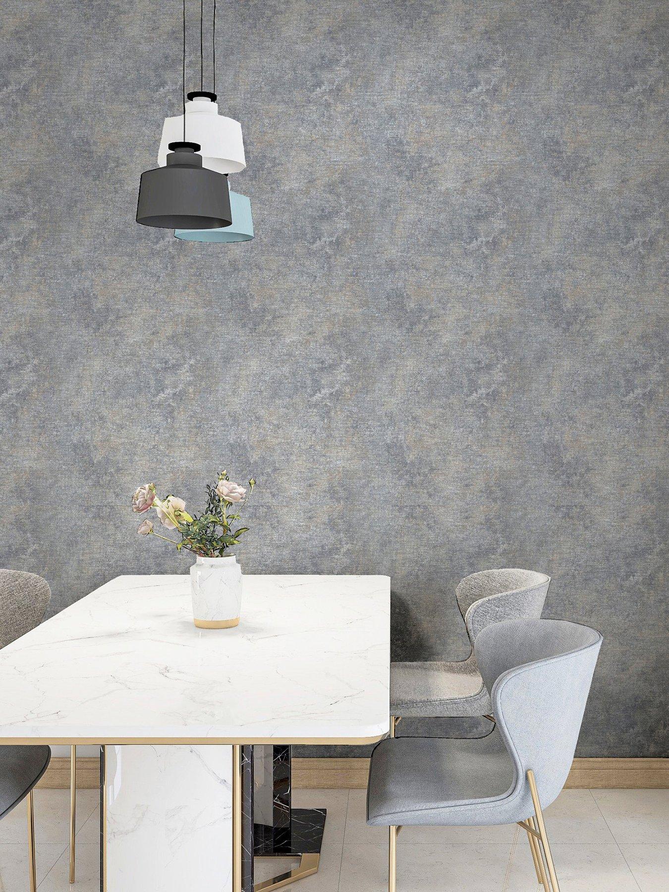 undefined Modern Raffia Natural  &  Grey Wallpaper