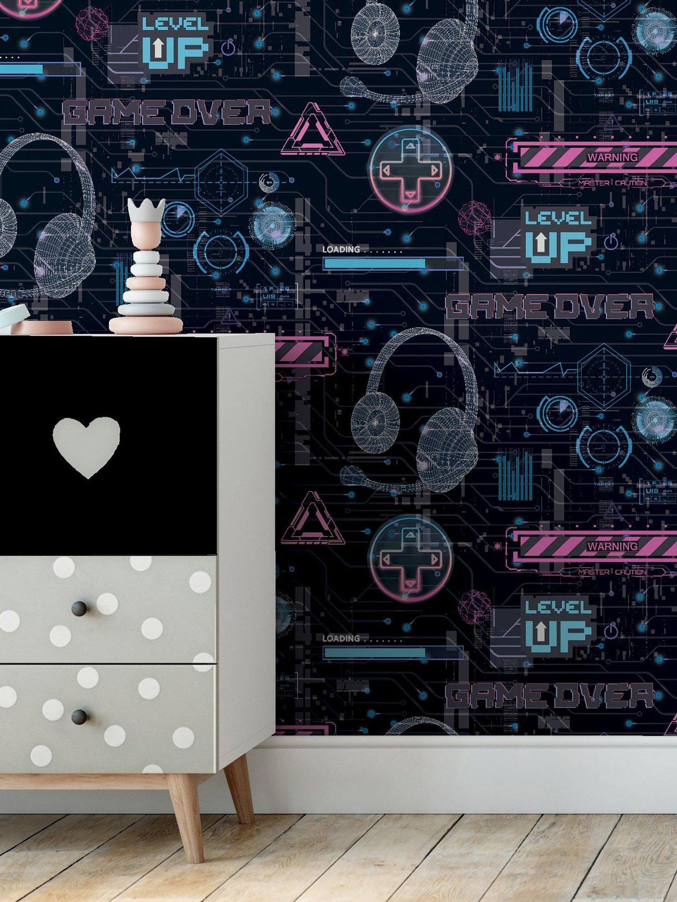 Product photograph of Arthouse Gamer Pink Wallpaper from very.co.uk