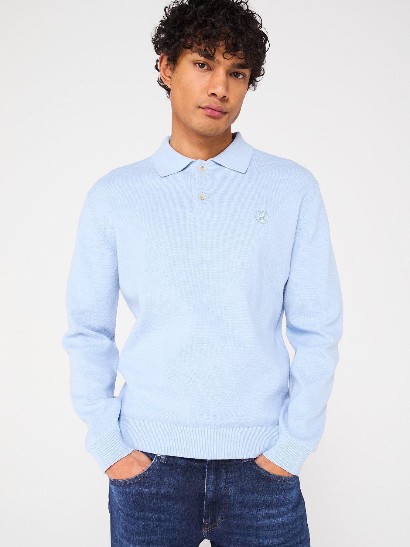undefined C-Baltazar Regular Fit BB Heavyweight Knitted Polo - Light Blue