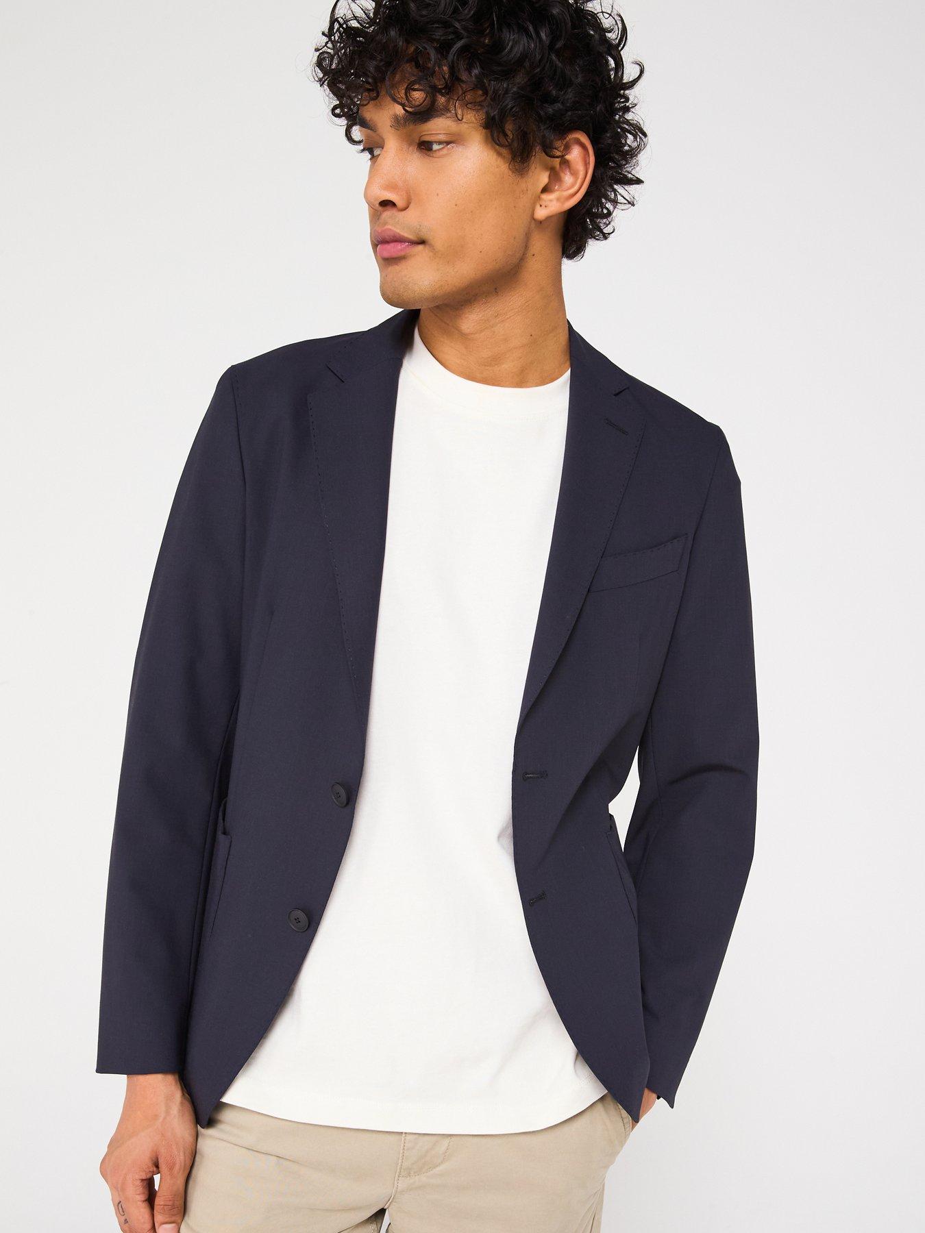 undefined P-Hanry-244 Performance Stretch Patch Pocket Jacket - Navy