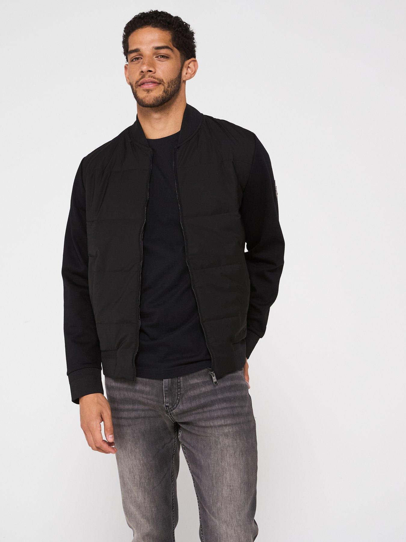 undefined H-Skiles 100 Regular Fit Padded Bomber Zip Track Top - Black