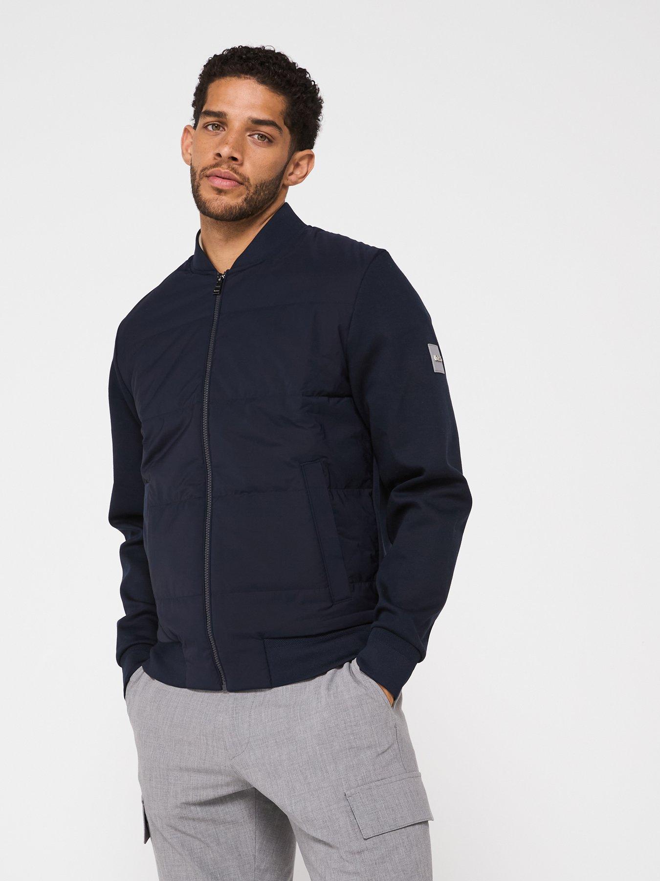 undefined H-Skiles 100 Regular Fit Padded Bomber Zip Track Top - Navy