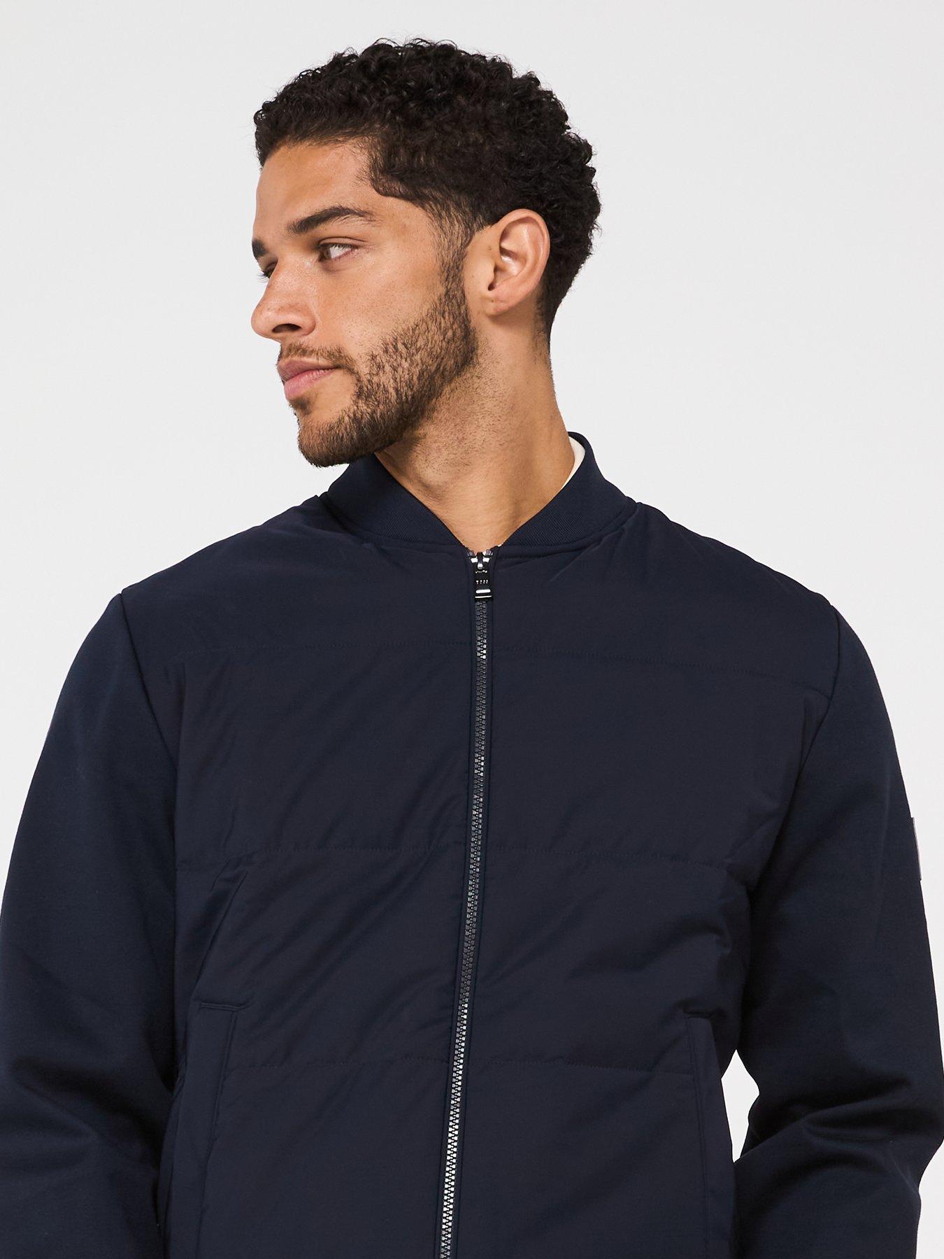 BOSS Boss H-skiles 100 Regular Fit Padded Bomber Zip Track Top - Navy ...