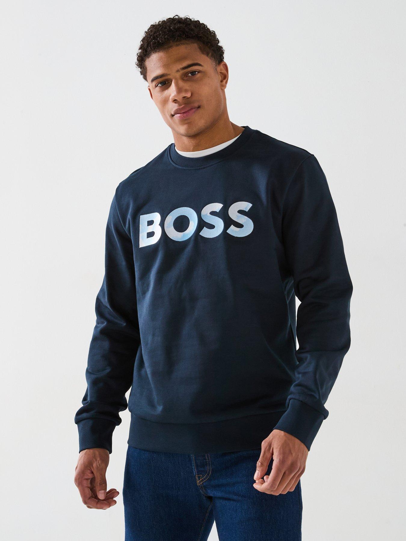 undefined C-Soleri 70 Relaxed Fit Script Logo Crew Sweat - Navy