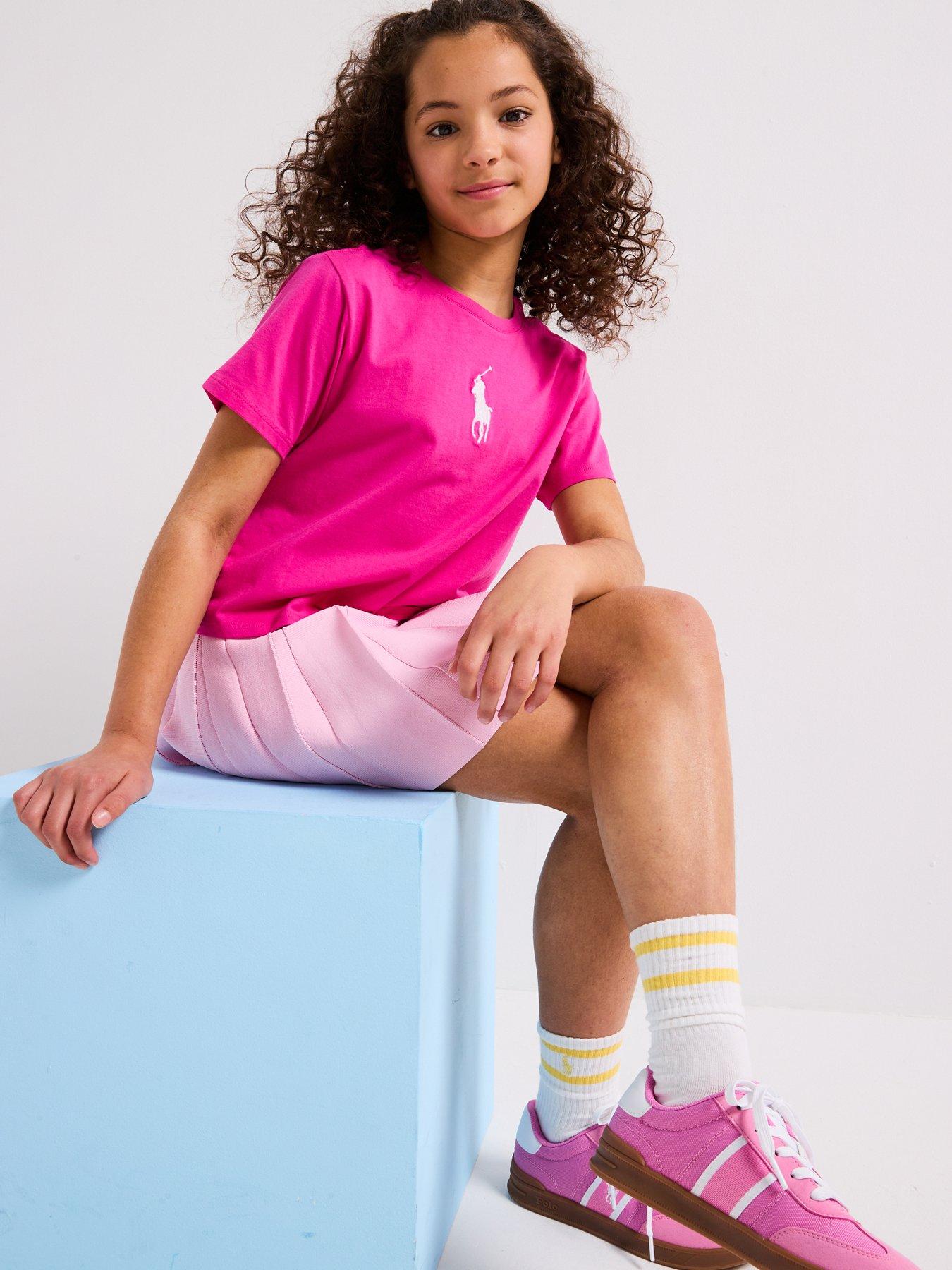 undefined Girls Large Pony Short Sleeve T-Shirt - Pink