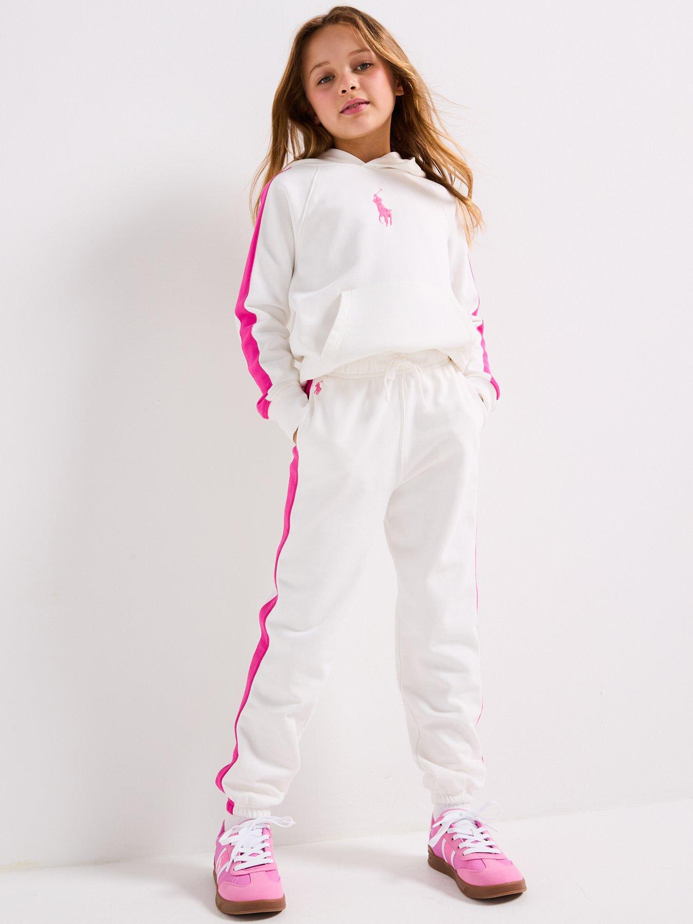 Image 3 of 6 of Polo Ralph Lauren Girls Hoodie - Pink/White