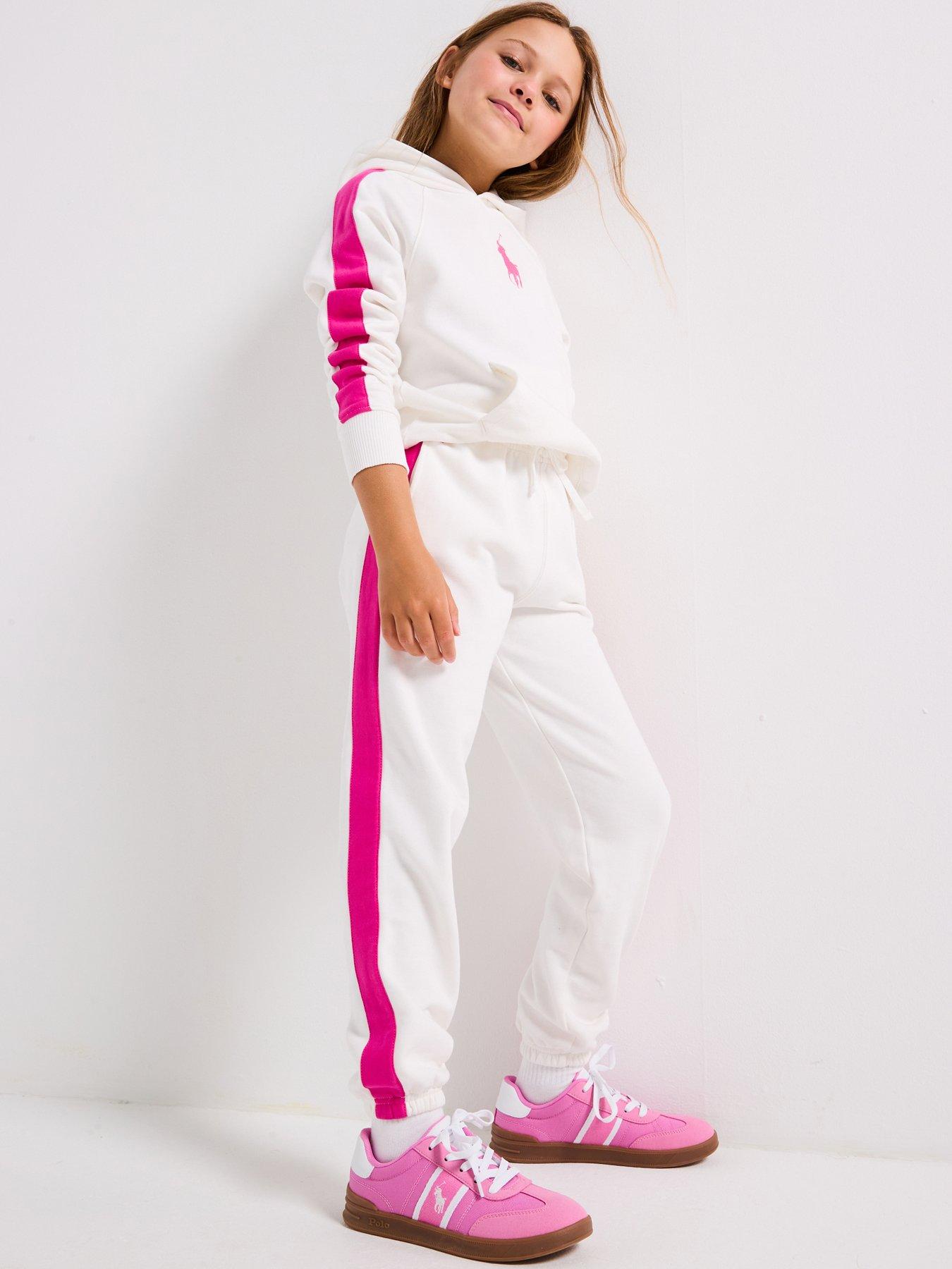 Image 4 of 6 of Polo Ralph Lauren Girls Hoodie - Pink/White