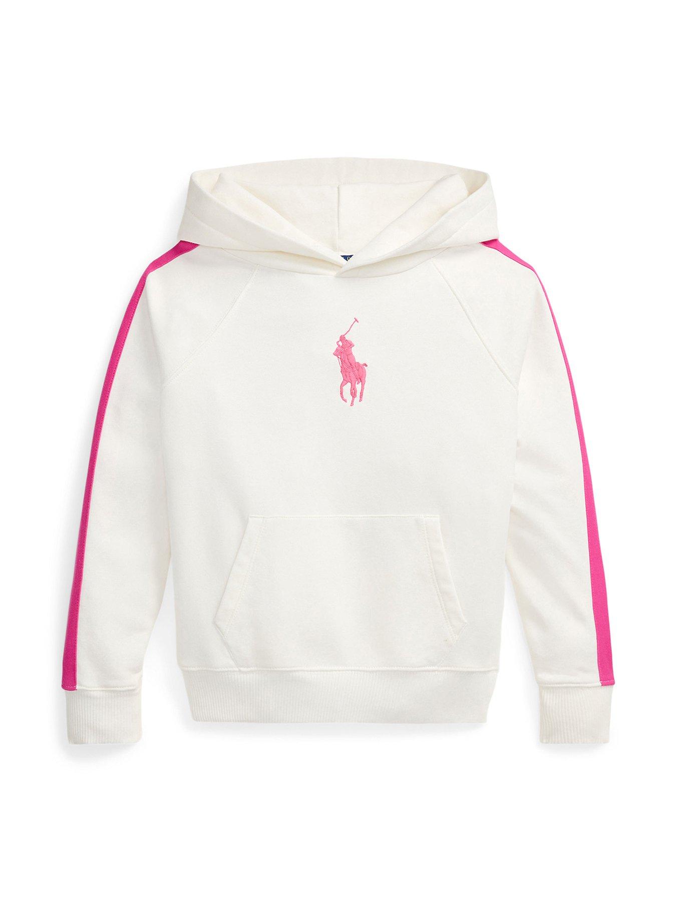 Image 5 of 6 of Polo Ralph Lauren Girls Hoodie - Pink/White