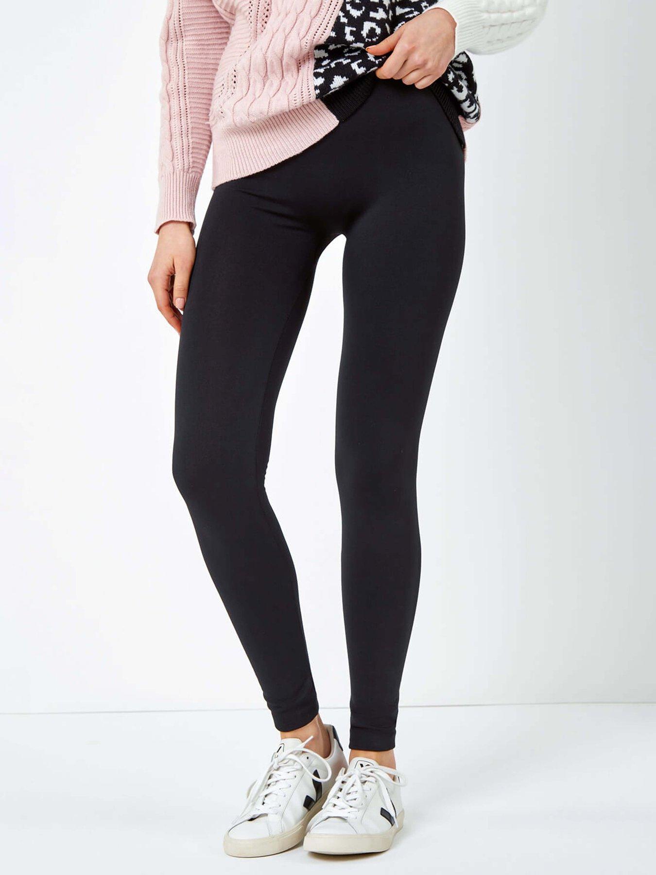 Roman Fleece Lined Leggings - Black