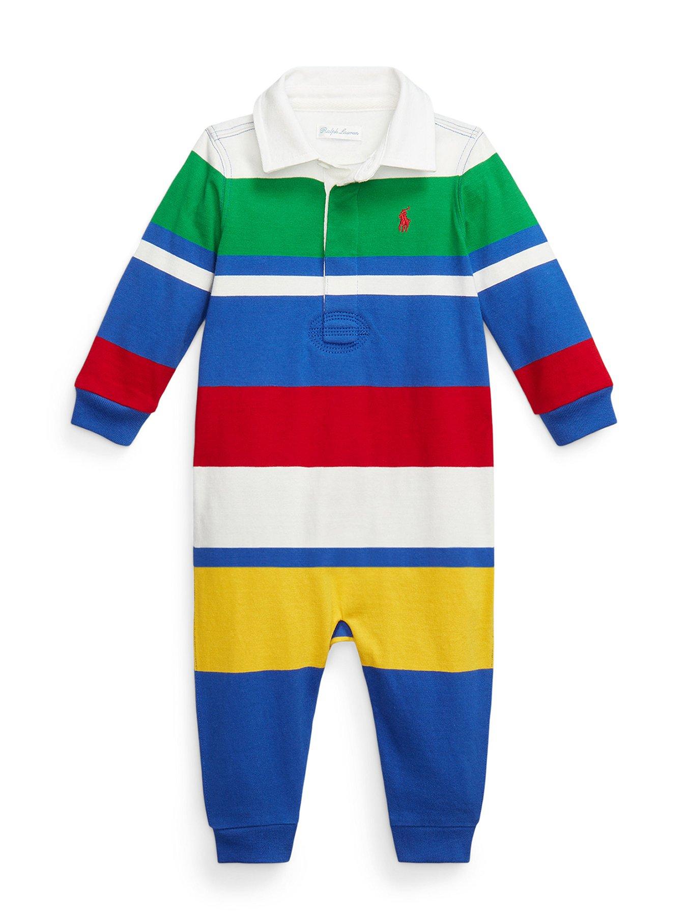 undefined Baby Boys Stripe Rugby Coverall - Multi