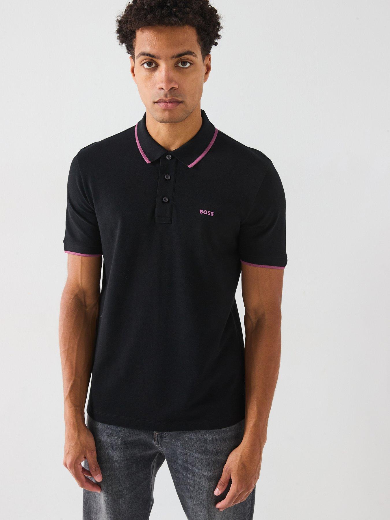 undefined Parlay 190 Regular Fit Pipe Trim Pique Polo Shirt - Black