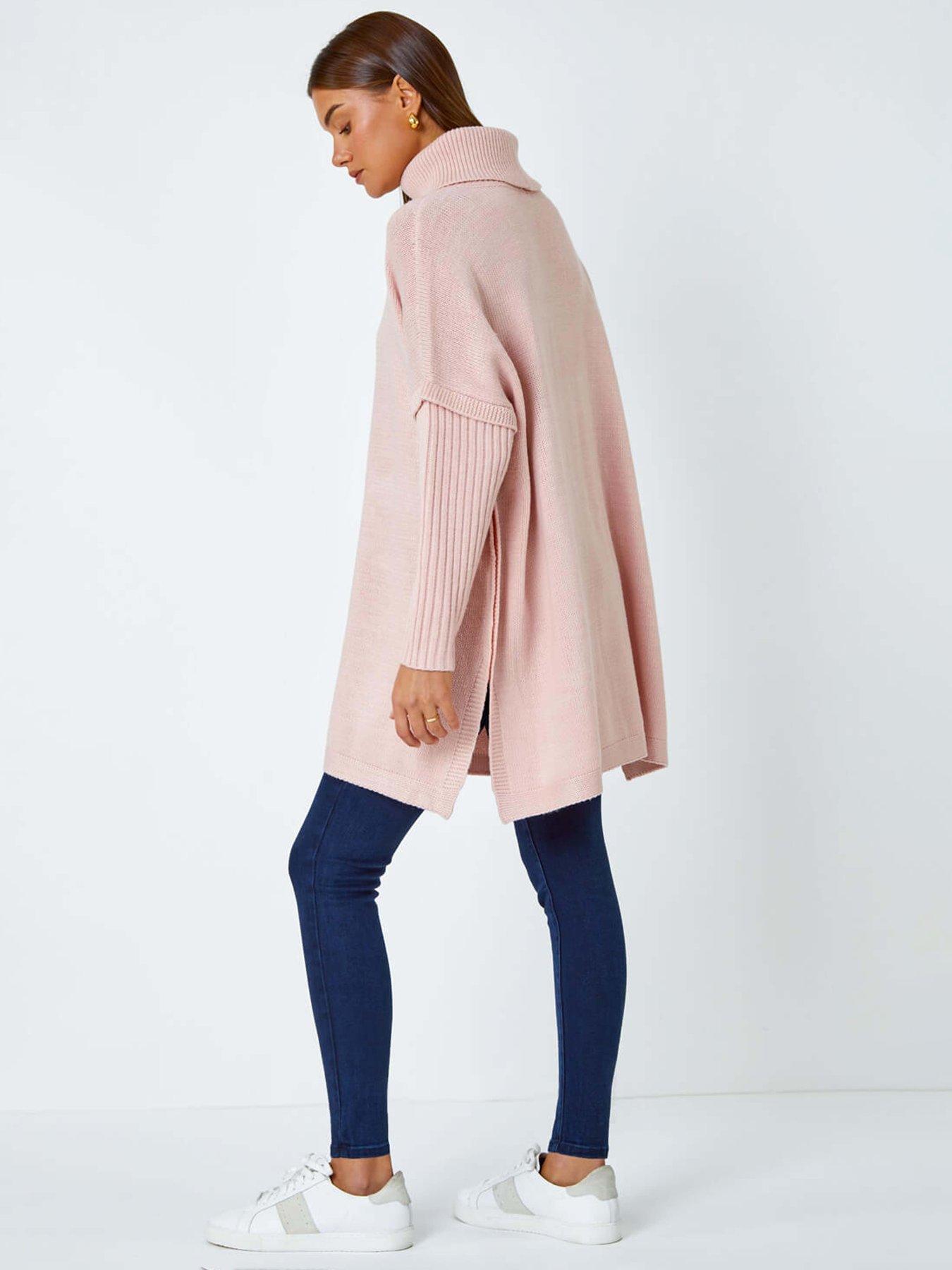 Korango Clouds Cable Knit Poncho - Pink main image 1