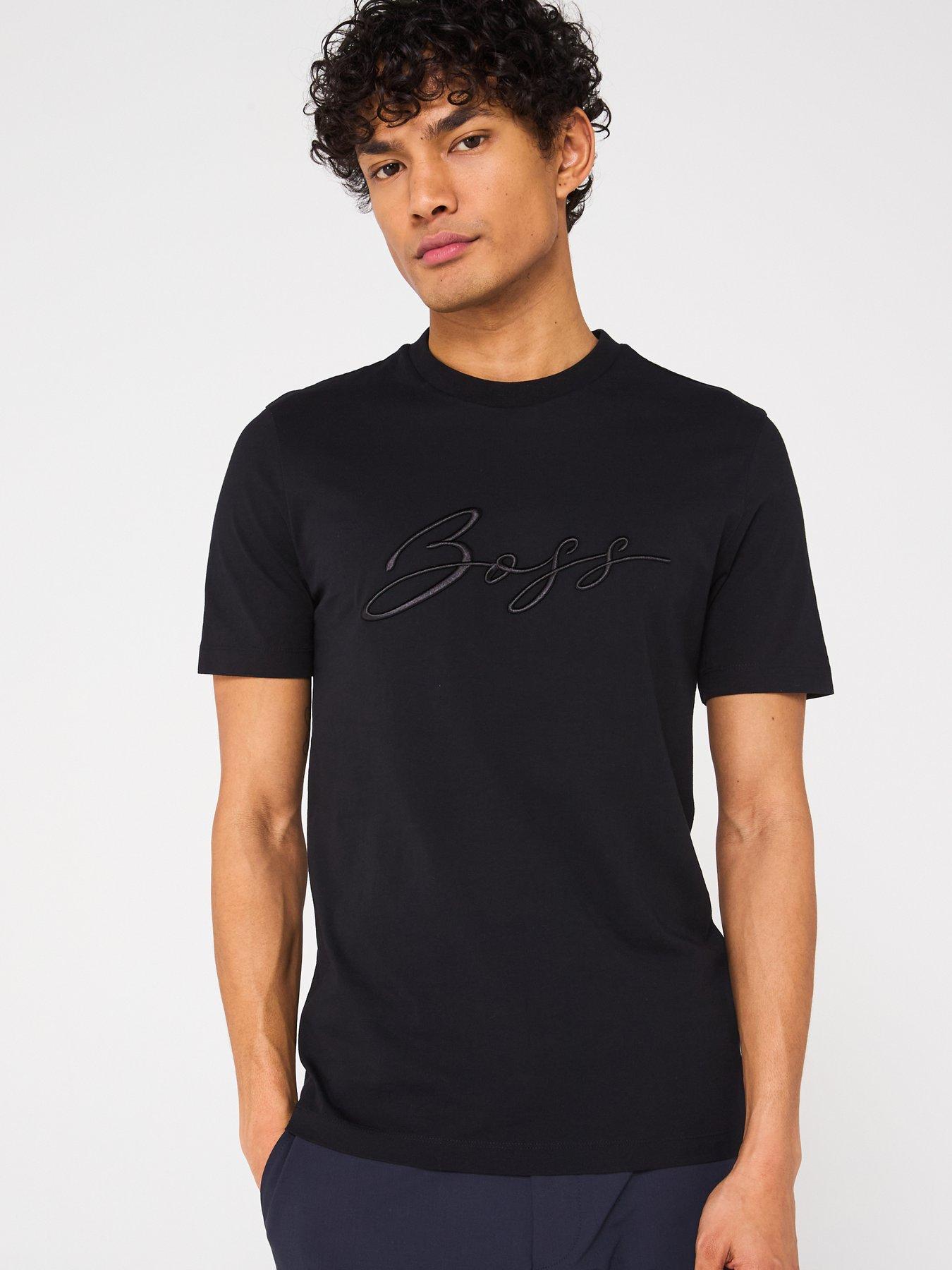 undefined C-Thompson 70 Regular Fit Script Logo T-Shirt - Black