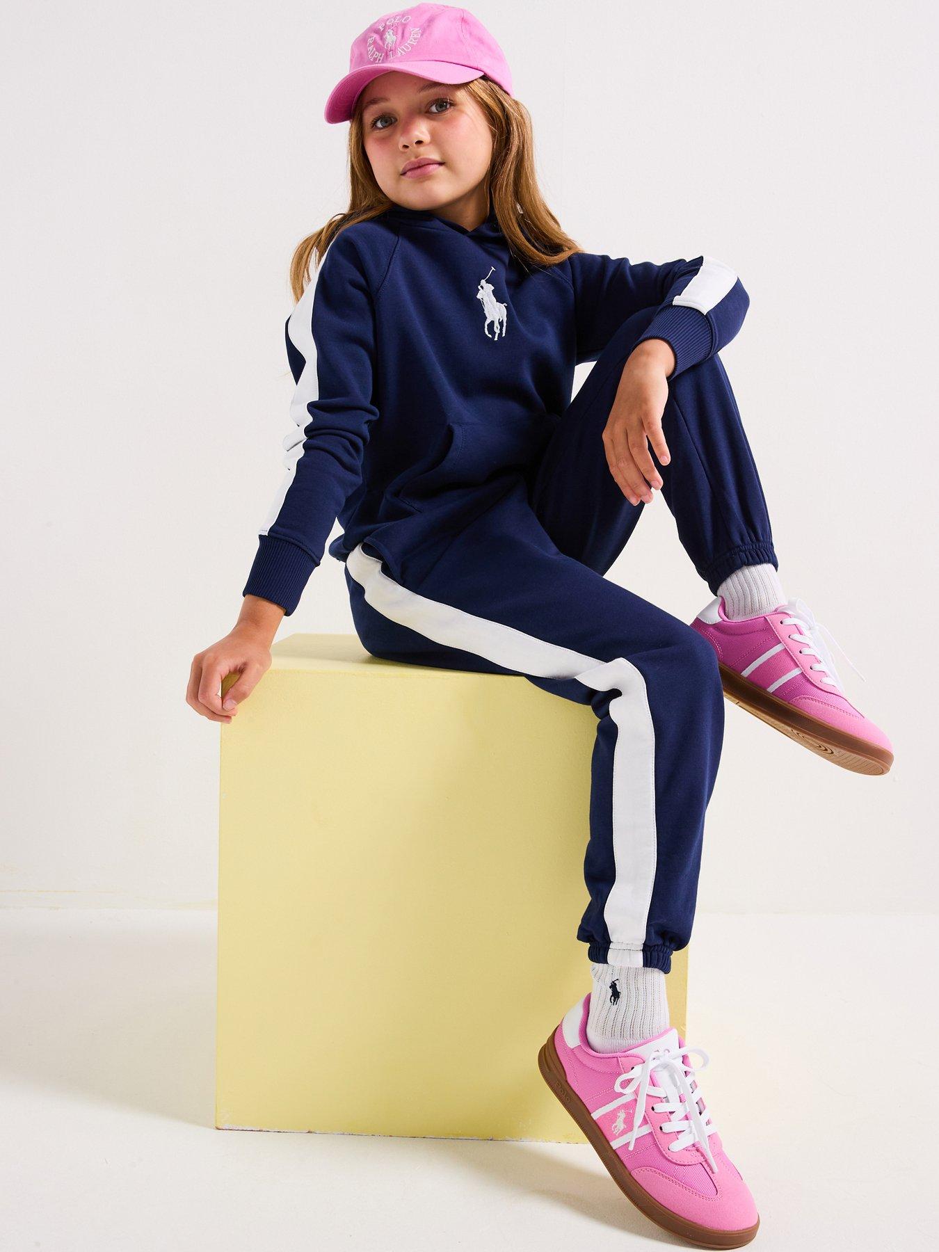 undefined Girls Jog Pants - Navy/White