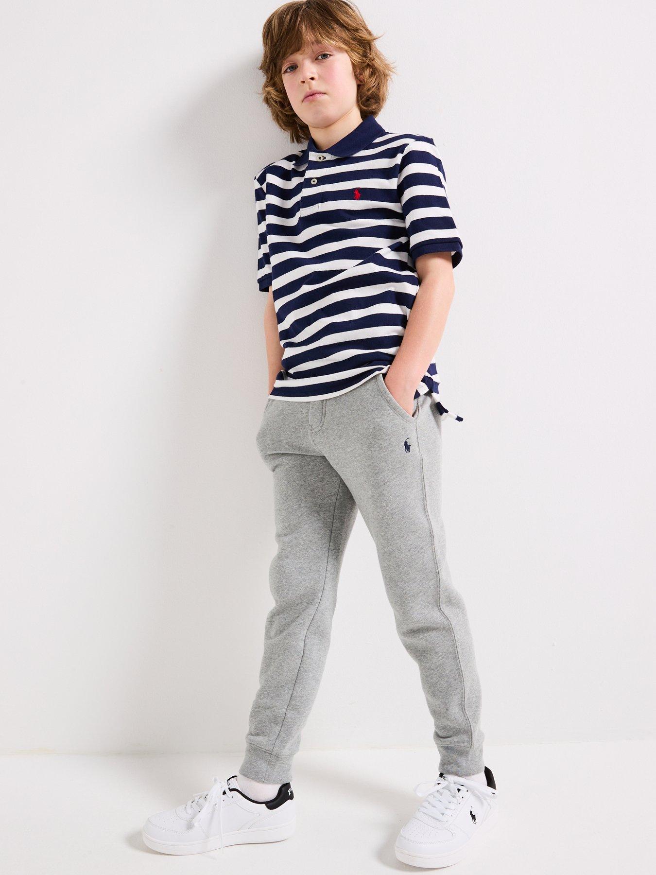 Image 2 of 6 of Polo Ralph Lauren Boys Short Sleeve Stripe Shirt - White/Navy