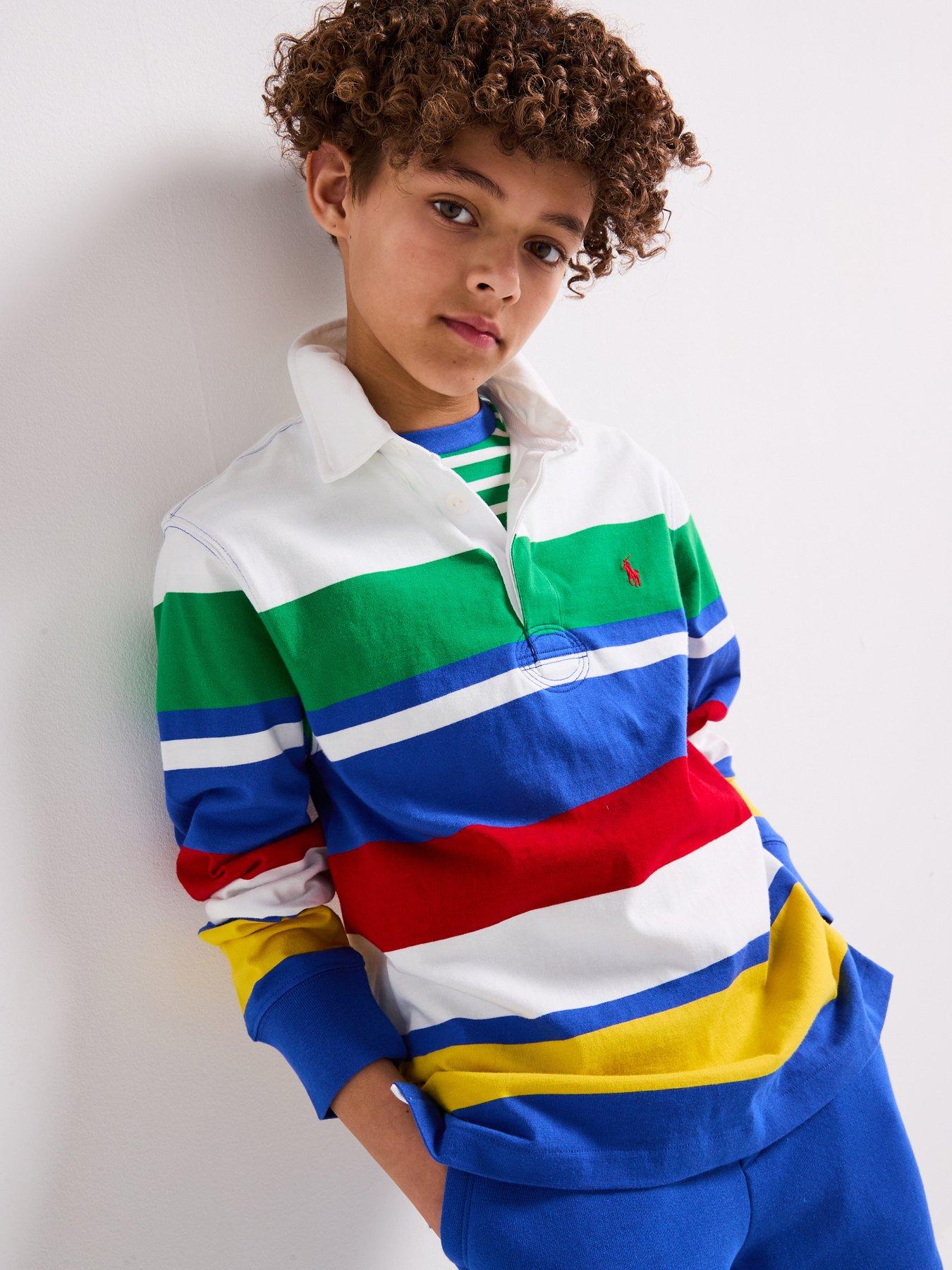 undefined Boys Stripe Rugby Shirt - Multi
