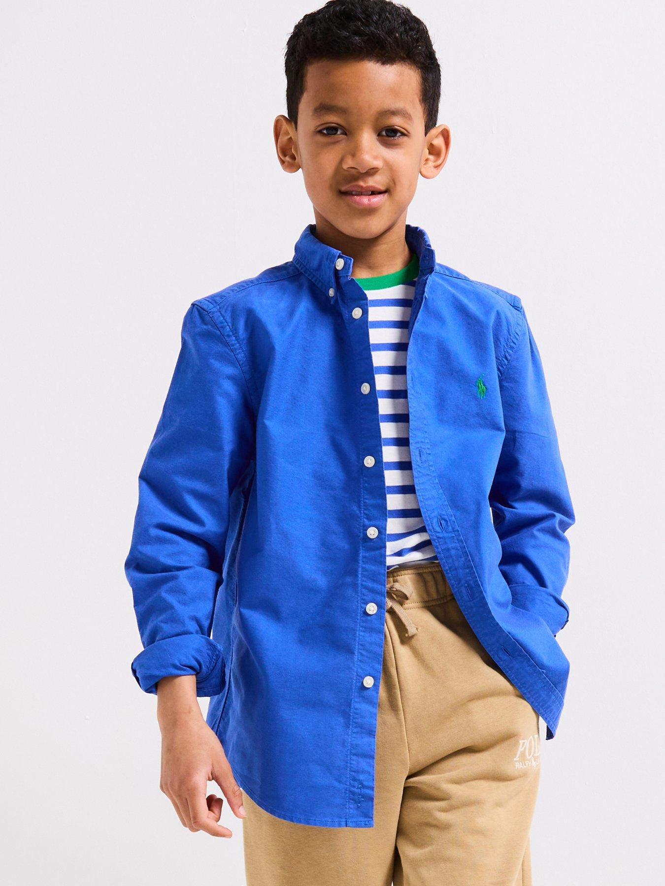 undefined Boys Oxford Long Sleeve Shirt - Blue