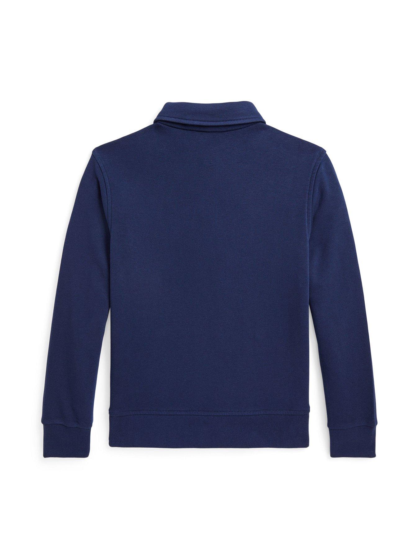 Image 6 of 6 of Polo Ralph Lauren Boys Half Zip Sweat Top - Navy
